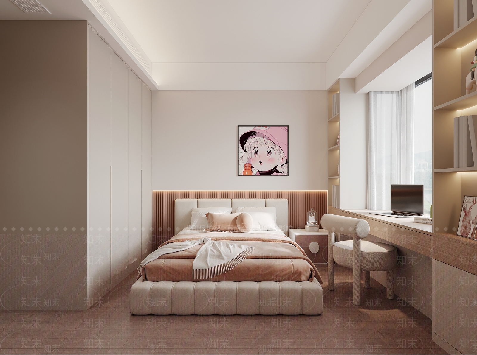 现代女孩房3D模型下载【ID:1199631733】