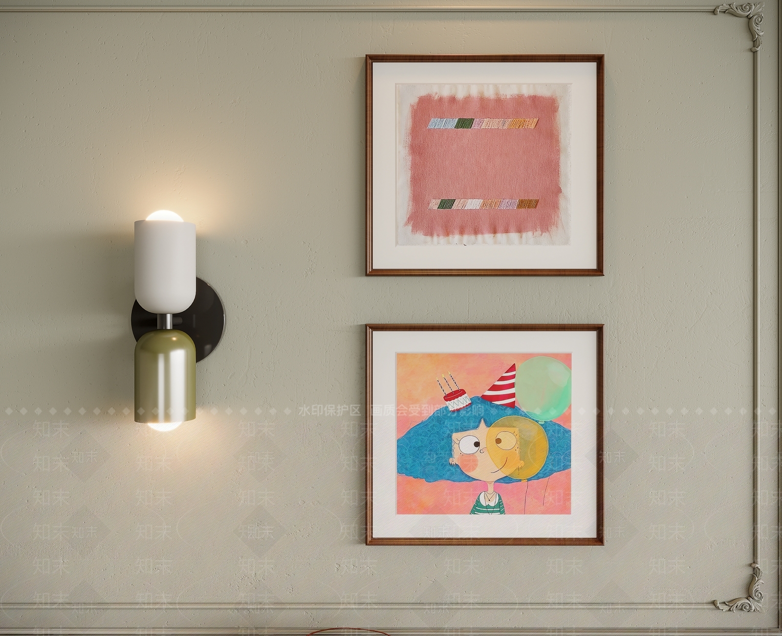 中古儿童挂画SU模型下载【ID:1199632397】