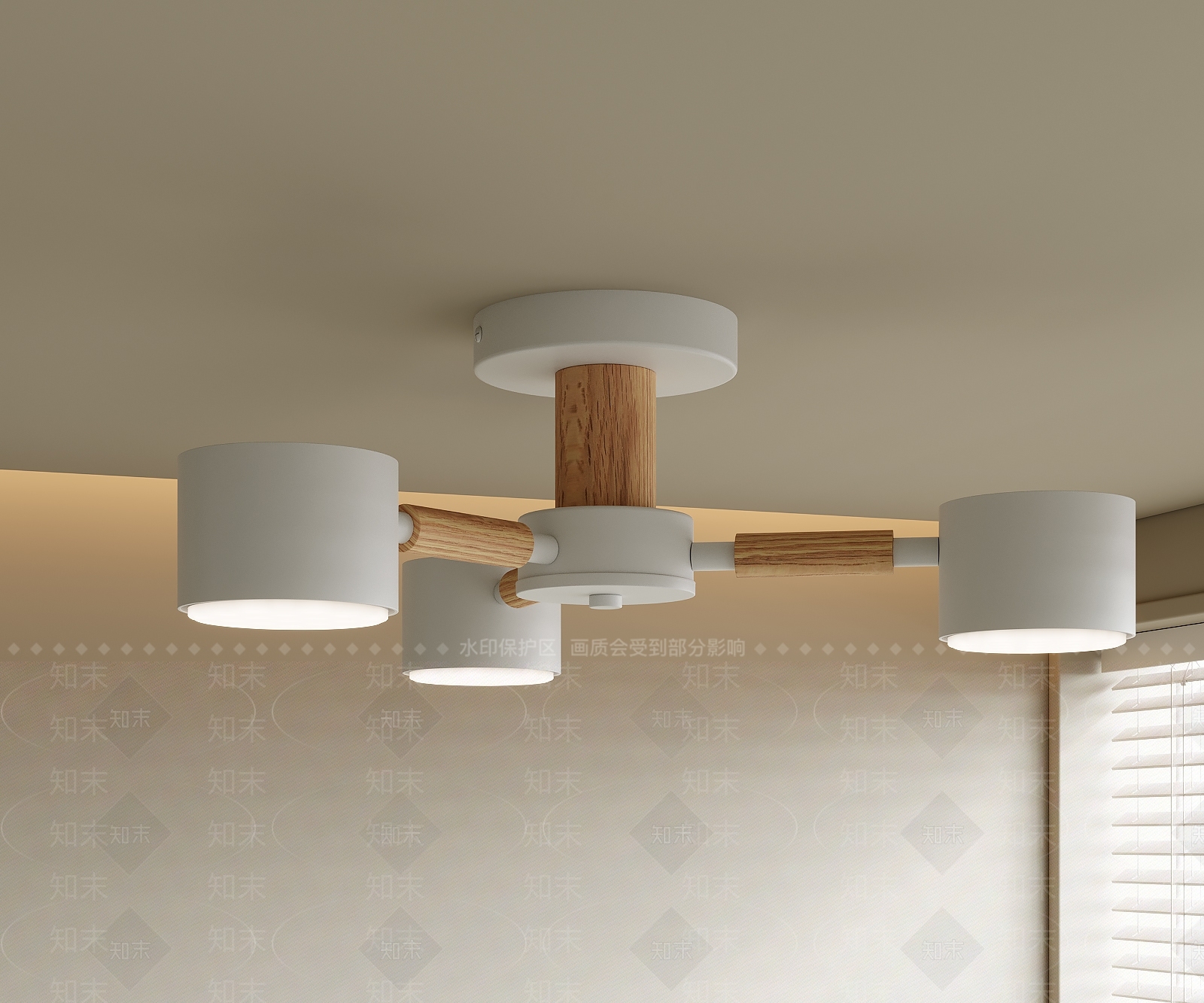 现代原木餐厅吊灯3D模型下载【ID:1199632395】