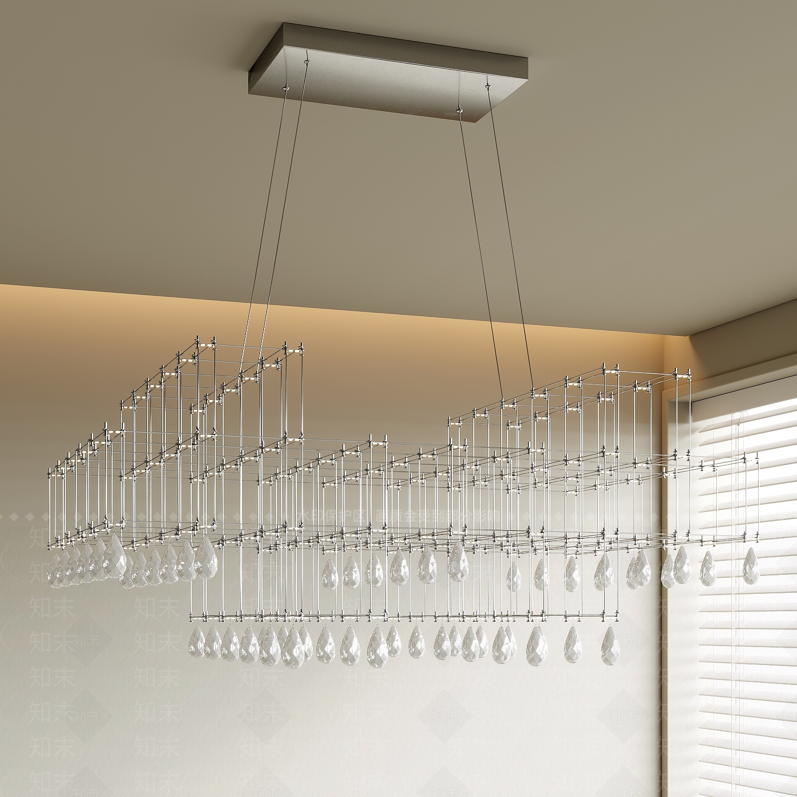 现代法式吊灯3D模型下载【ID:1199632577】
