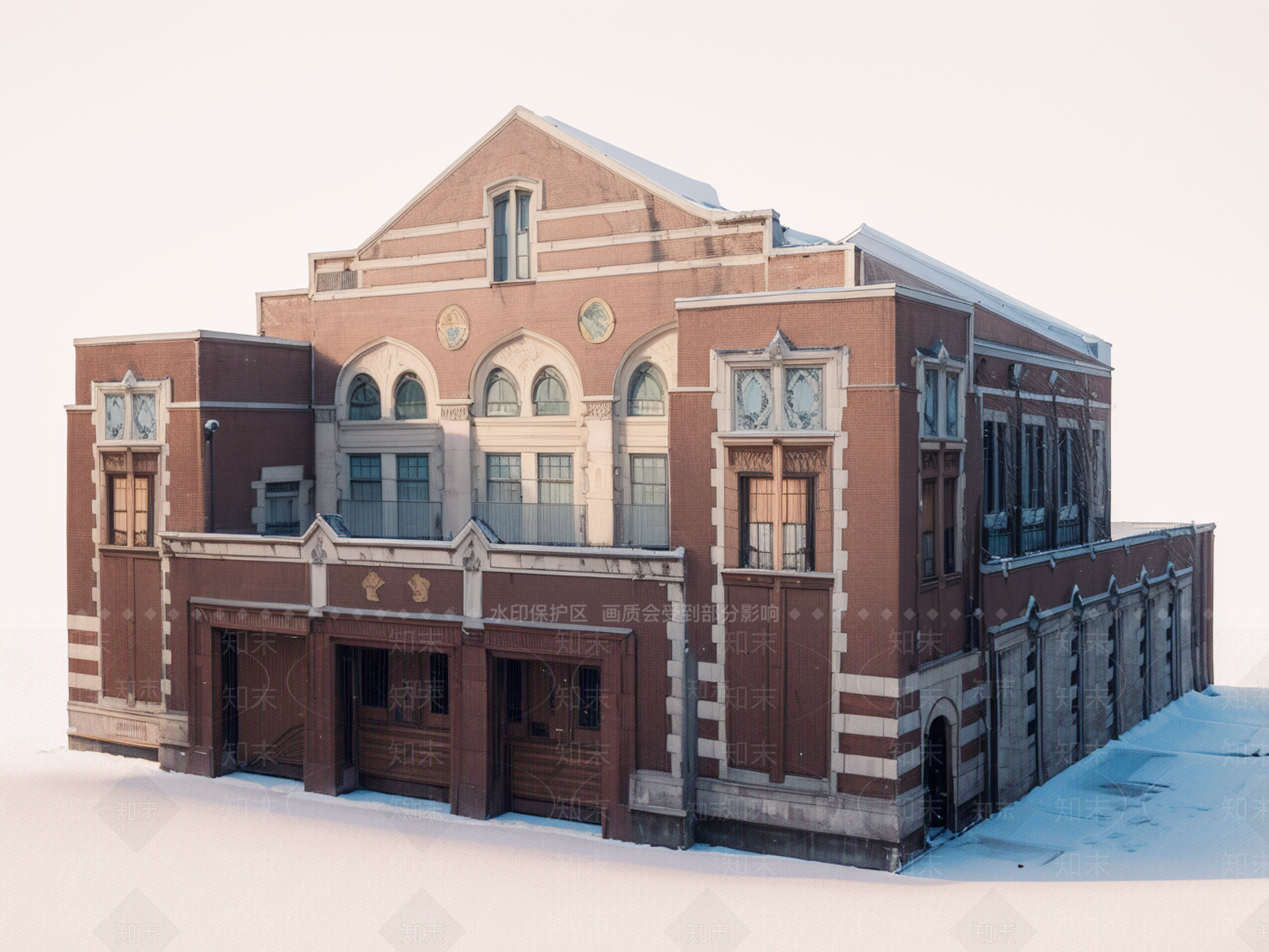 欧式法式教堂建筑SU模型下载【ID:1199632810】