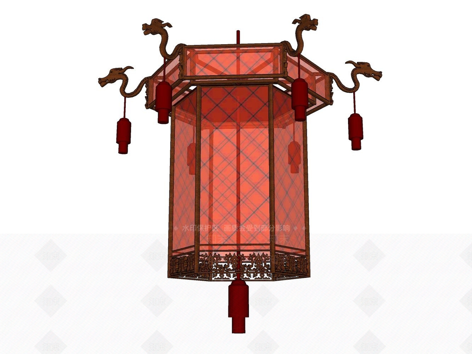 现代新中式灯笼SU模型下载【ID:1199636052】