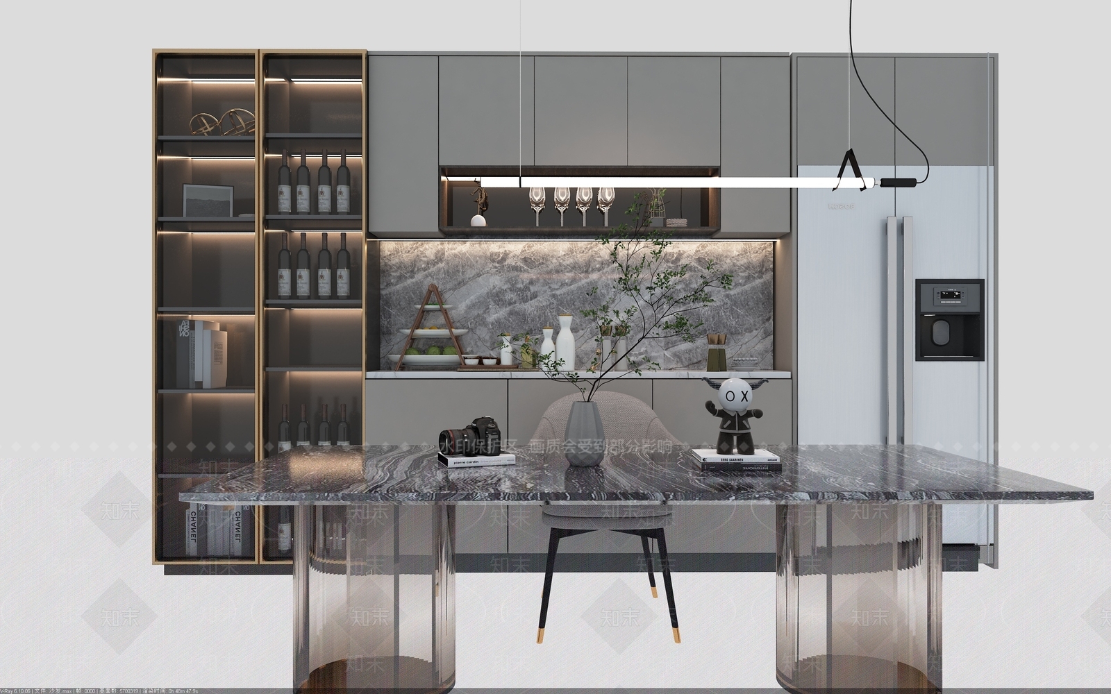现代意式餐桌椅3D模型下载【ID:1199637348】
