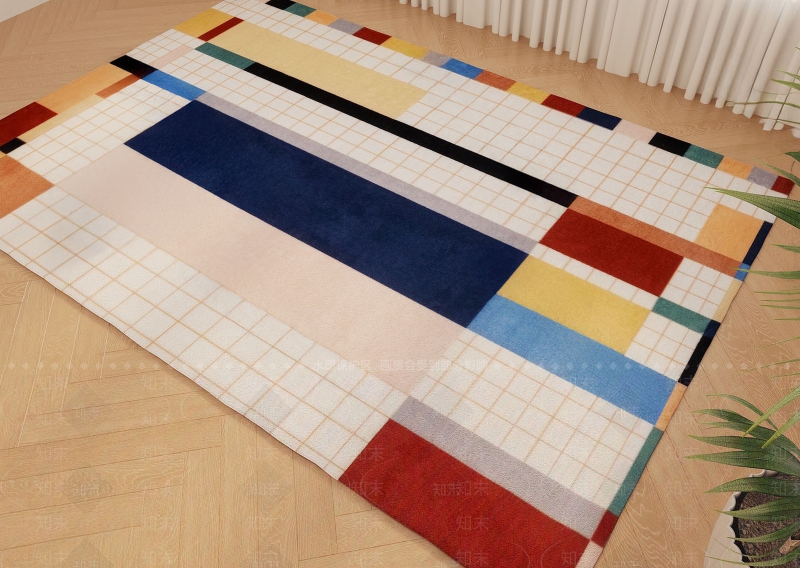 现代欧式地毯SU模型下载【ID:1199640642】