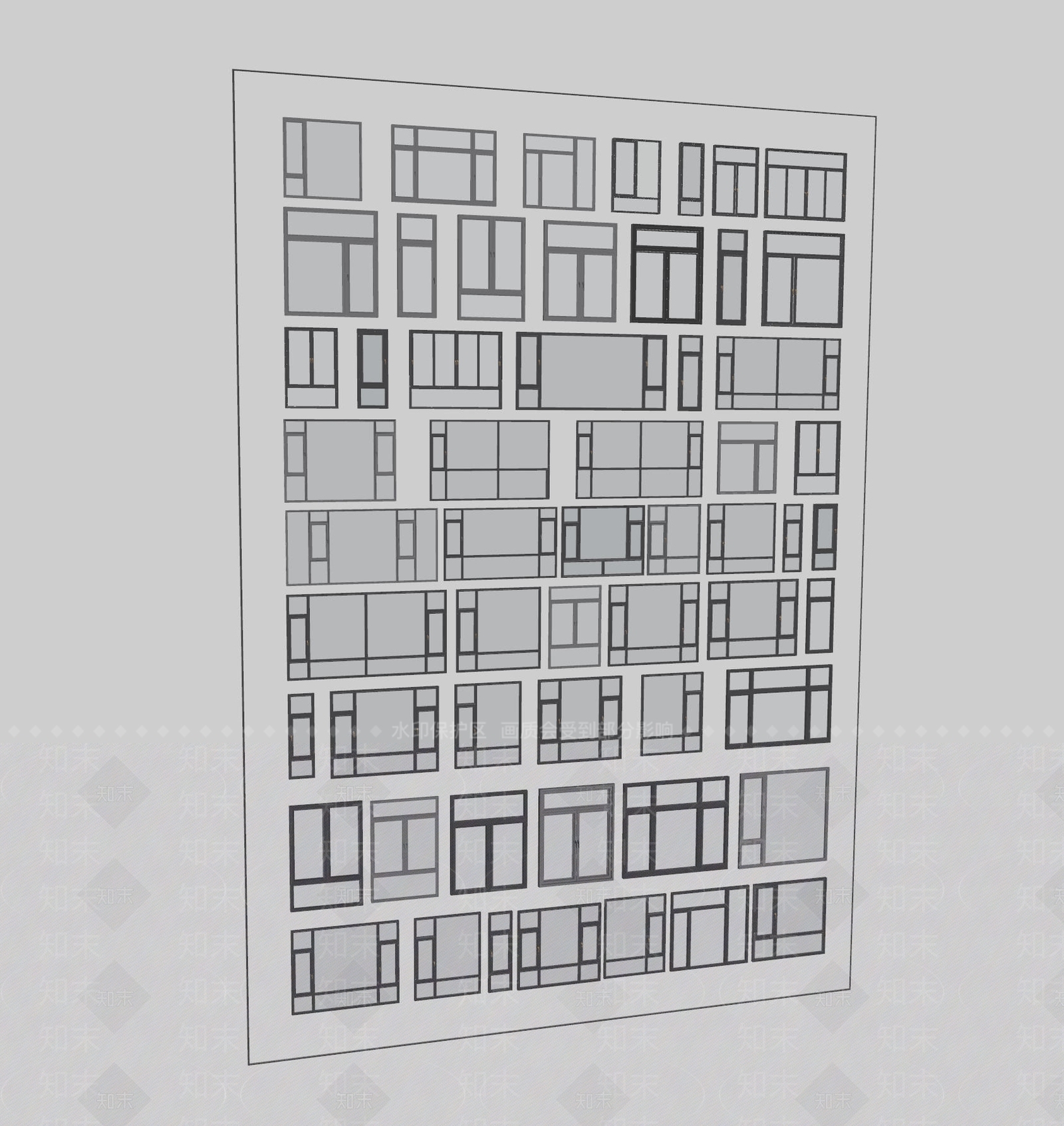 现代简约窗户组合SU模型下载【ID:1199648482】