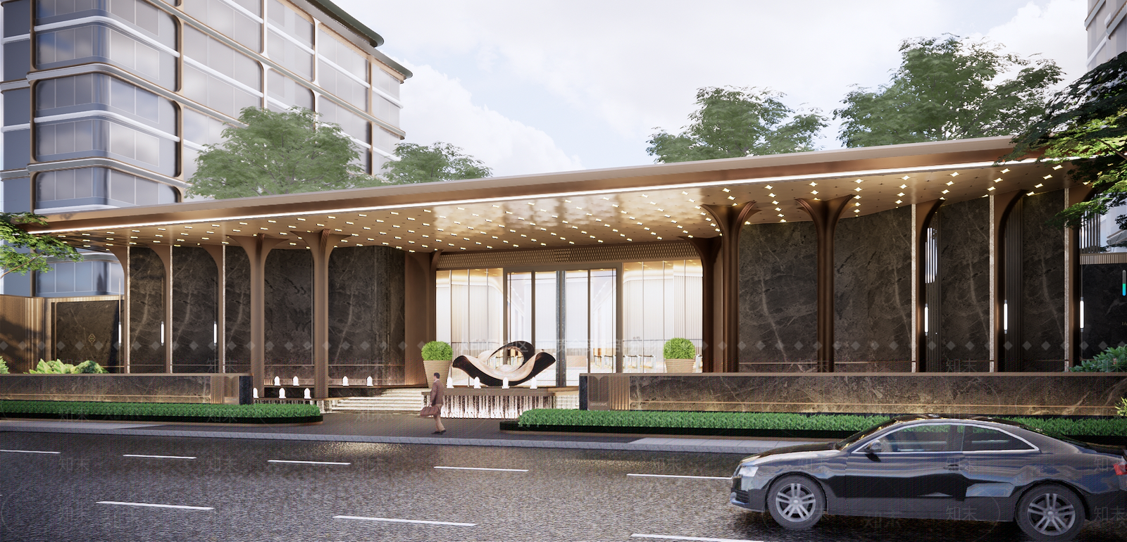 现代小区景观SU模型下载【ID:1199649258】