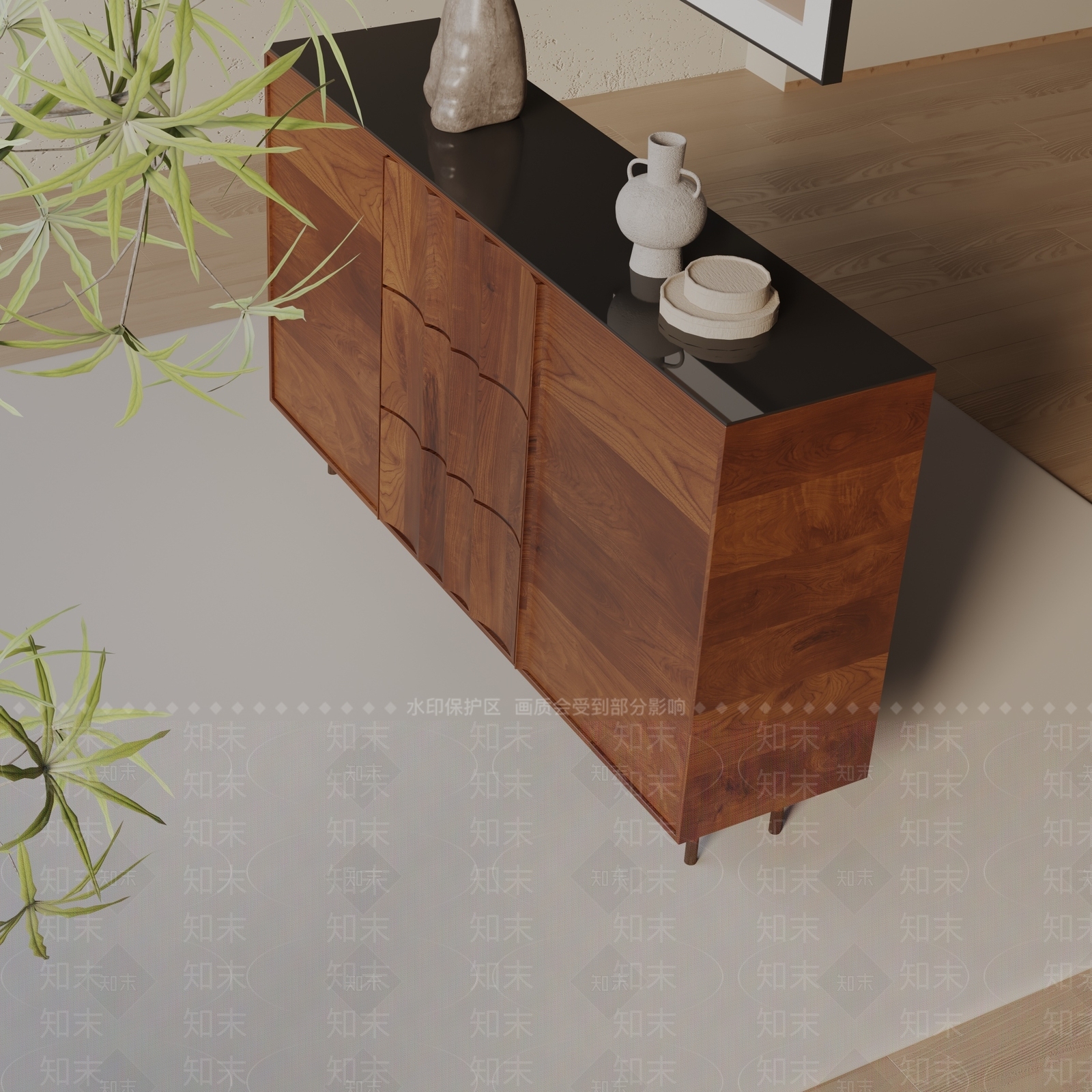 现代玄关柜3D模型下载【ID:1199649571】