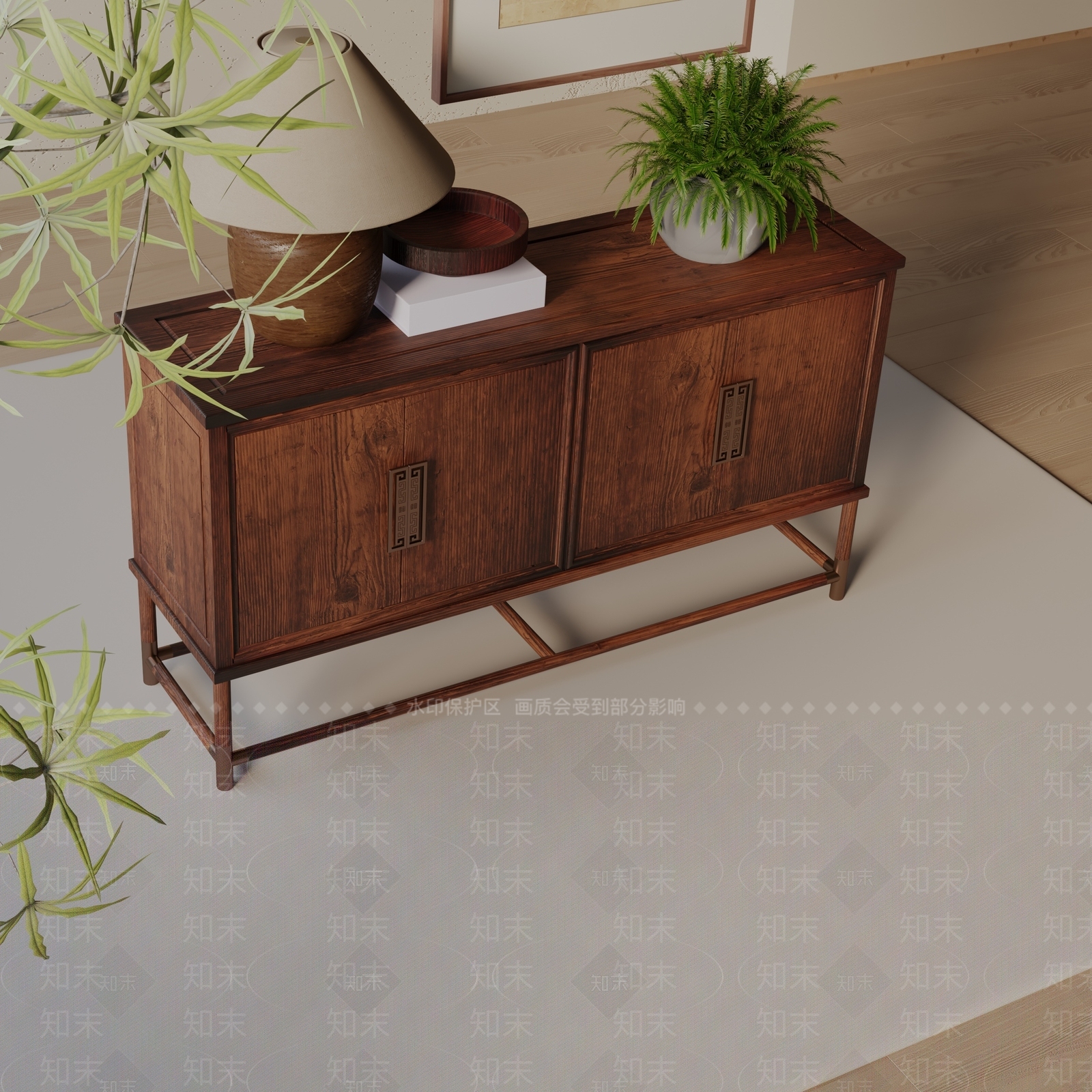 现代玄关柜3D模型下载【ID:1199650148】