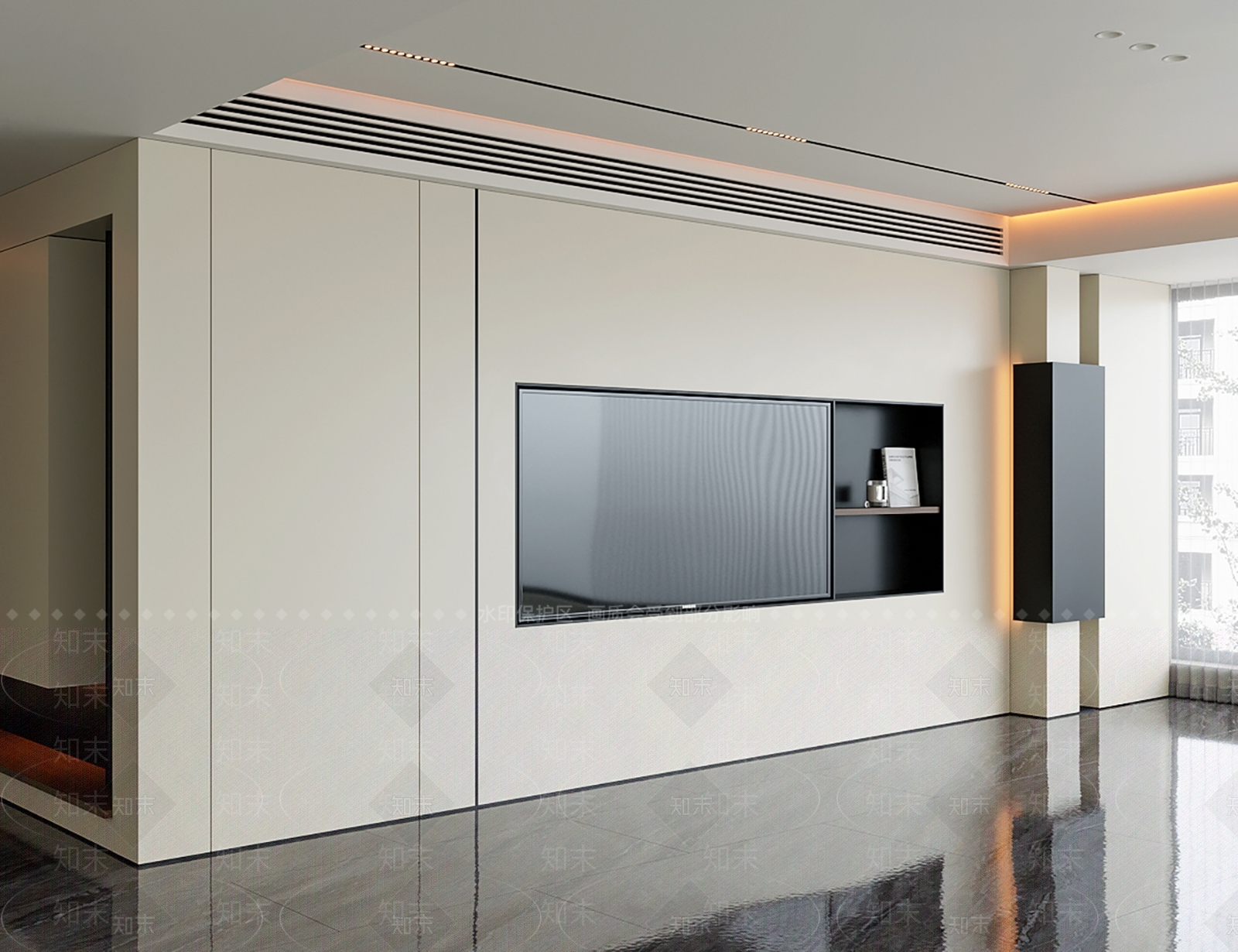 现代极简电视背景墙3D模型下载【ID:1199651556】