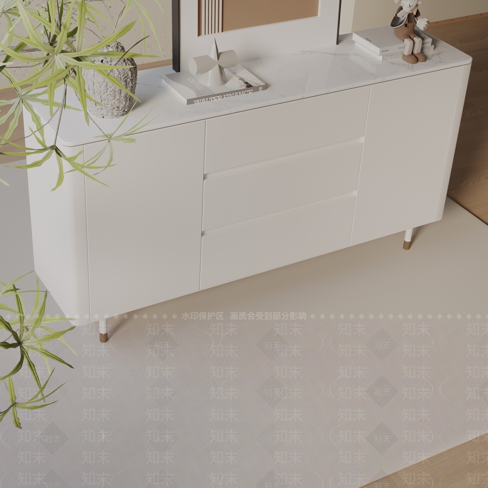 现代玄关柜3D模型下载【ID:1199651656】