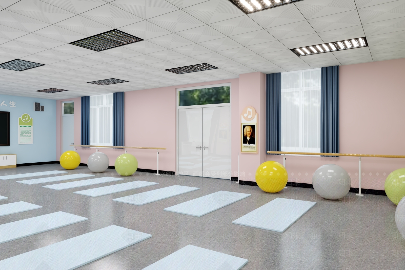 现代教室3D模型下载【ID:1199652176】