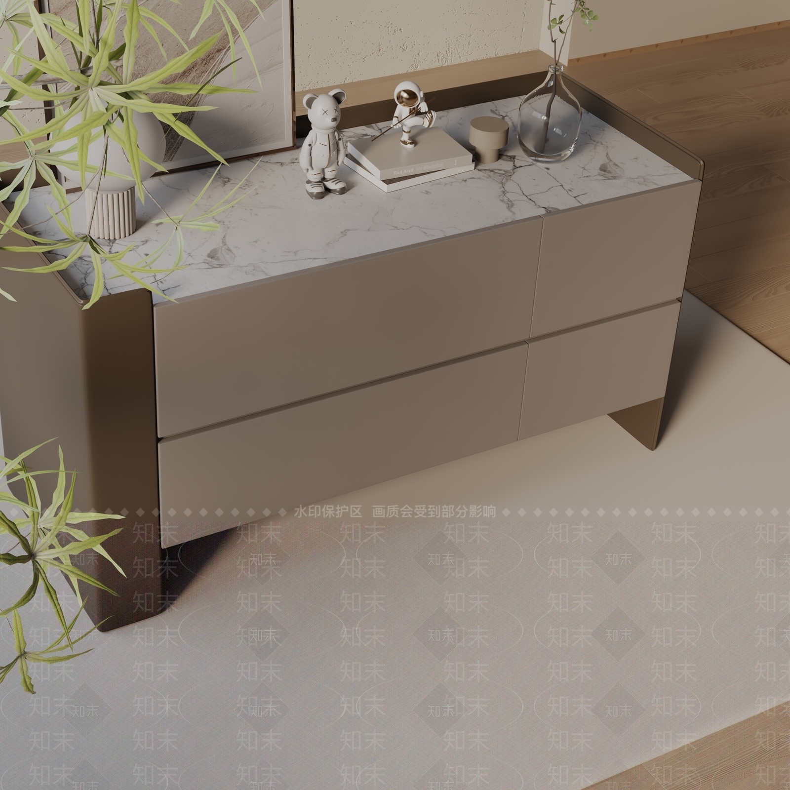 现代玄关柜3D模型下载【ID:1199652947】