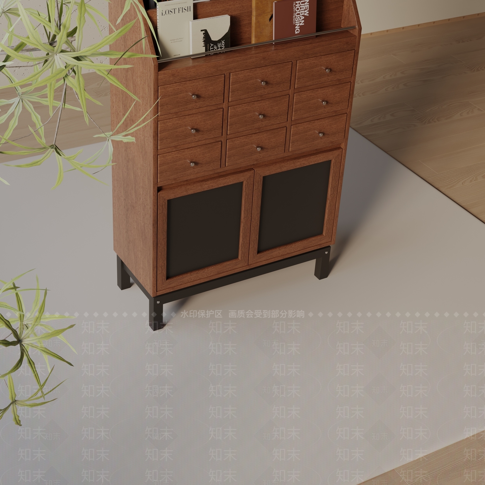 现代玄关柜3D模型下载【ID:1199653451】