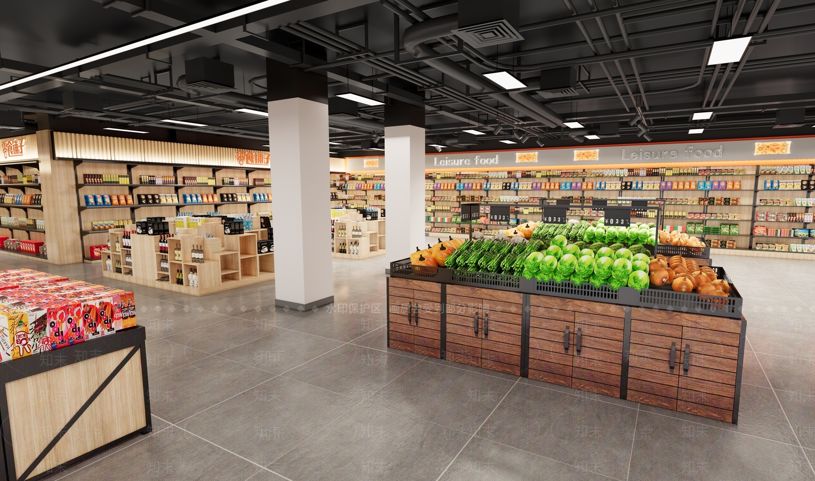 现代工业超市SU模型下载【ID:1199655601】