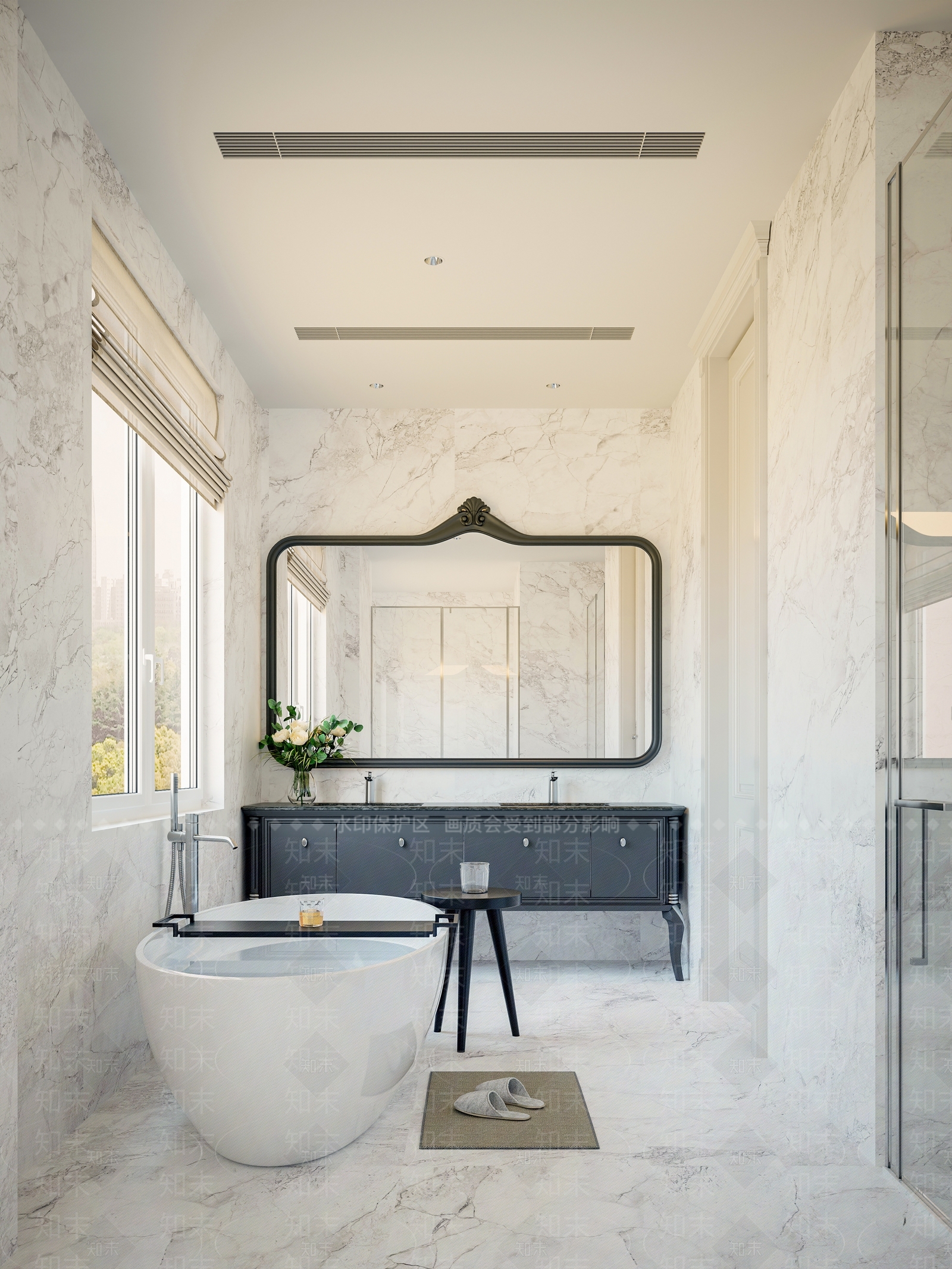 法式美式卫生间3D模型下载【ID:1199656632】