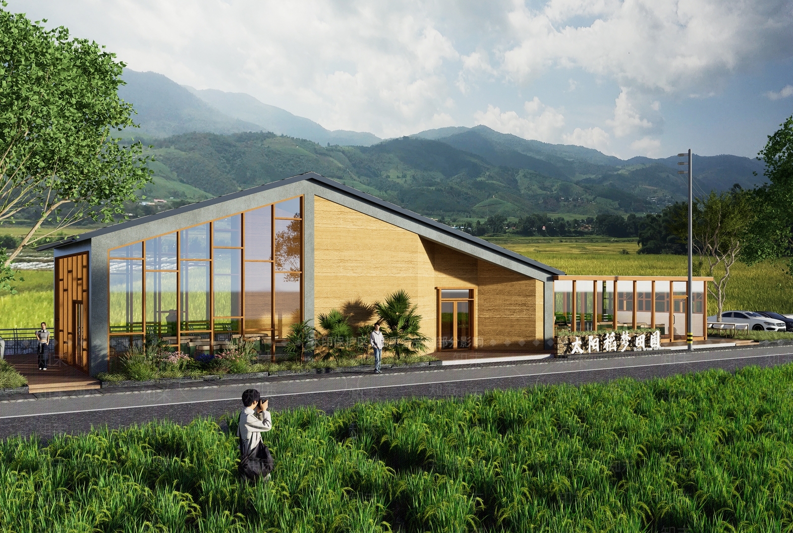 新中式现代风格建筑SU模型下载【ID:1199656859】
