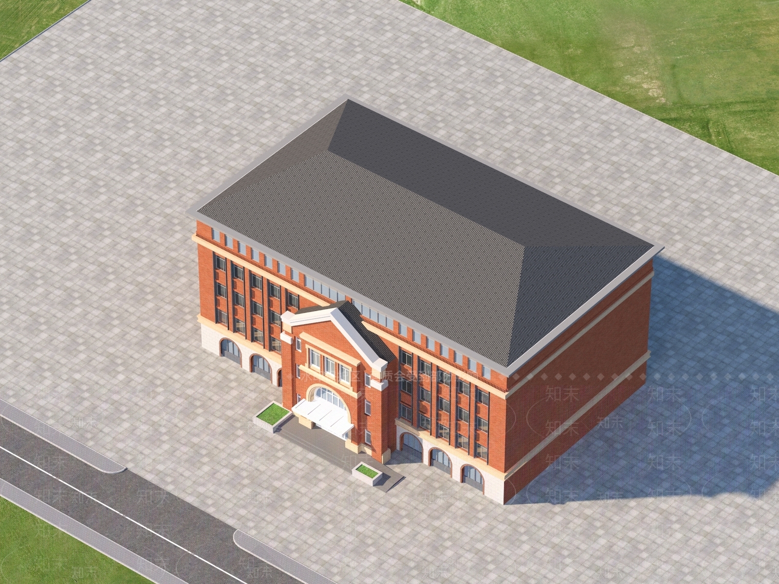 现代学校外观3D模型下载【ID:1199657958】