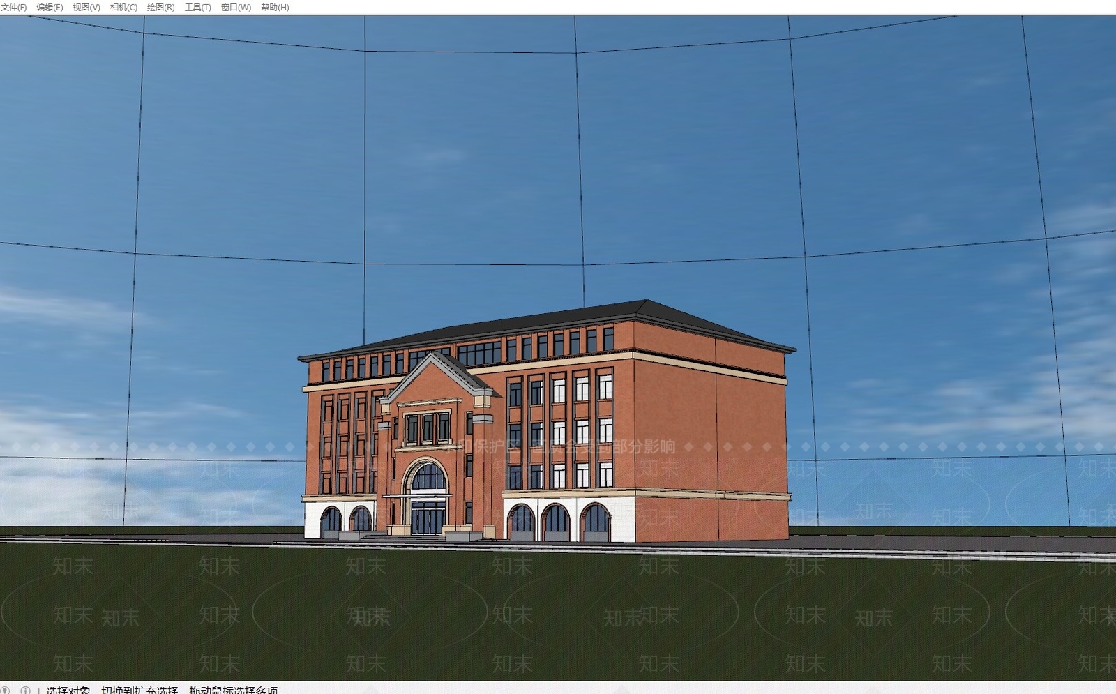 现代学校建筑SU模型下载【ID:1199658521】