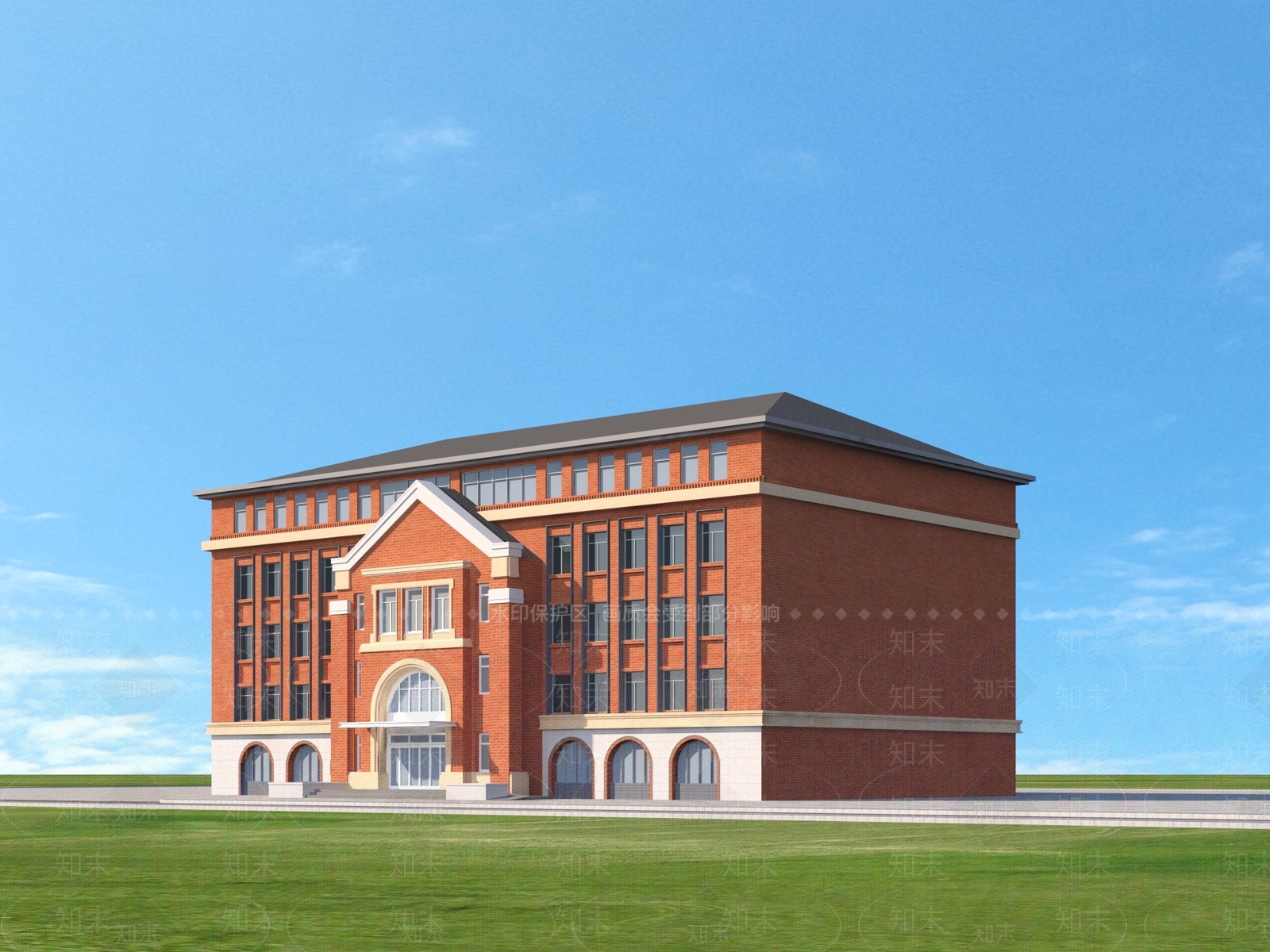 现代学校建筑SU模型下载【ID:1199658521】