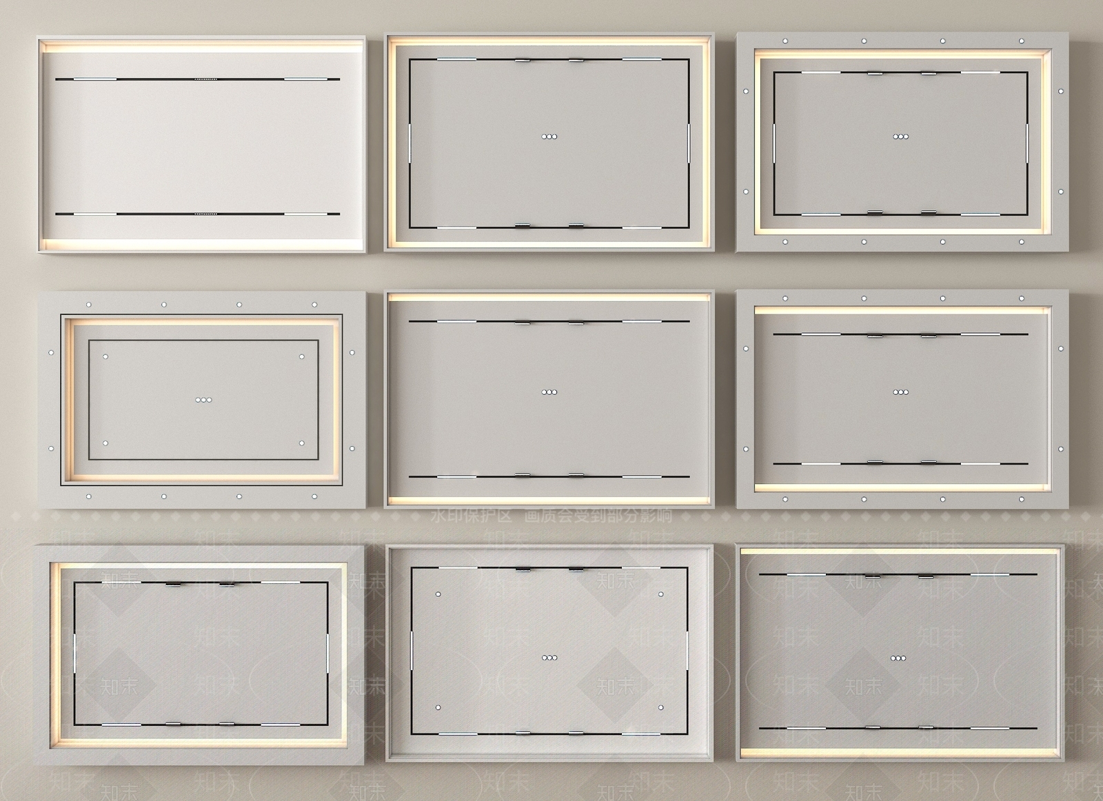 现代吊顶3D模型下载【ID:1199658751】