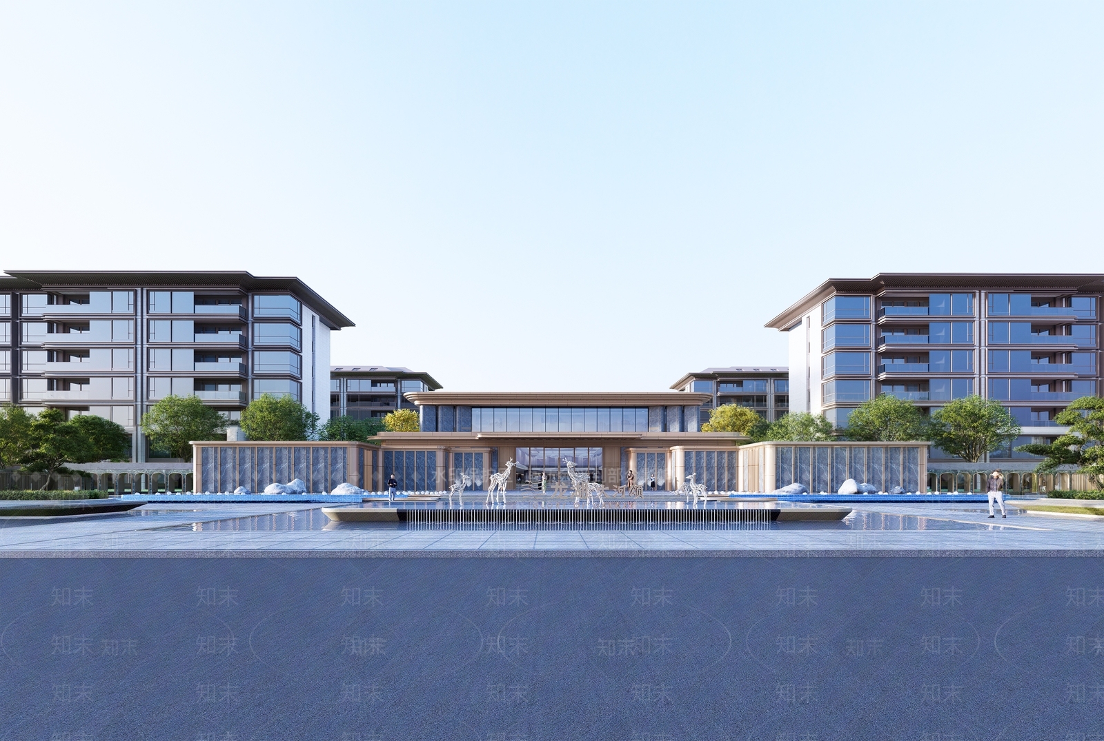 现代售楼处建筑SU模型下载【ID:1199660615】