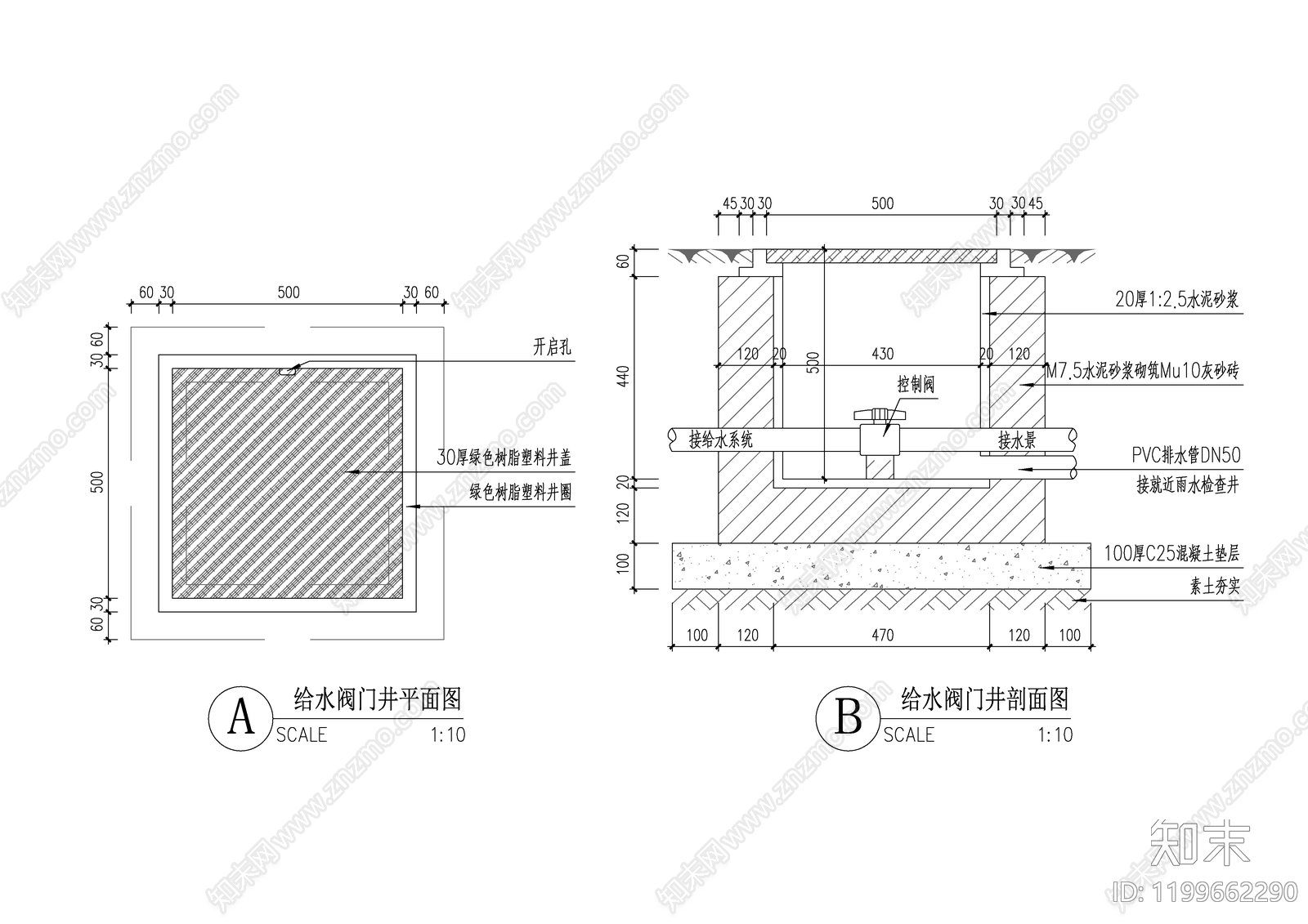 给排水节点详图施工图下载【ID:1199662290】