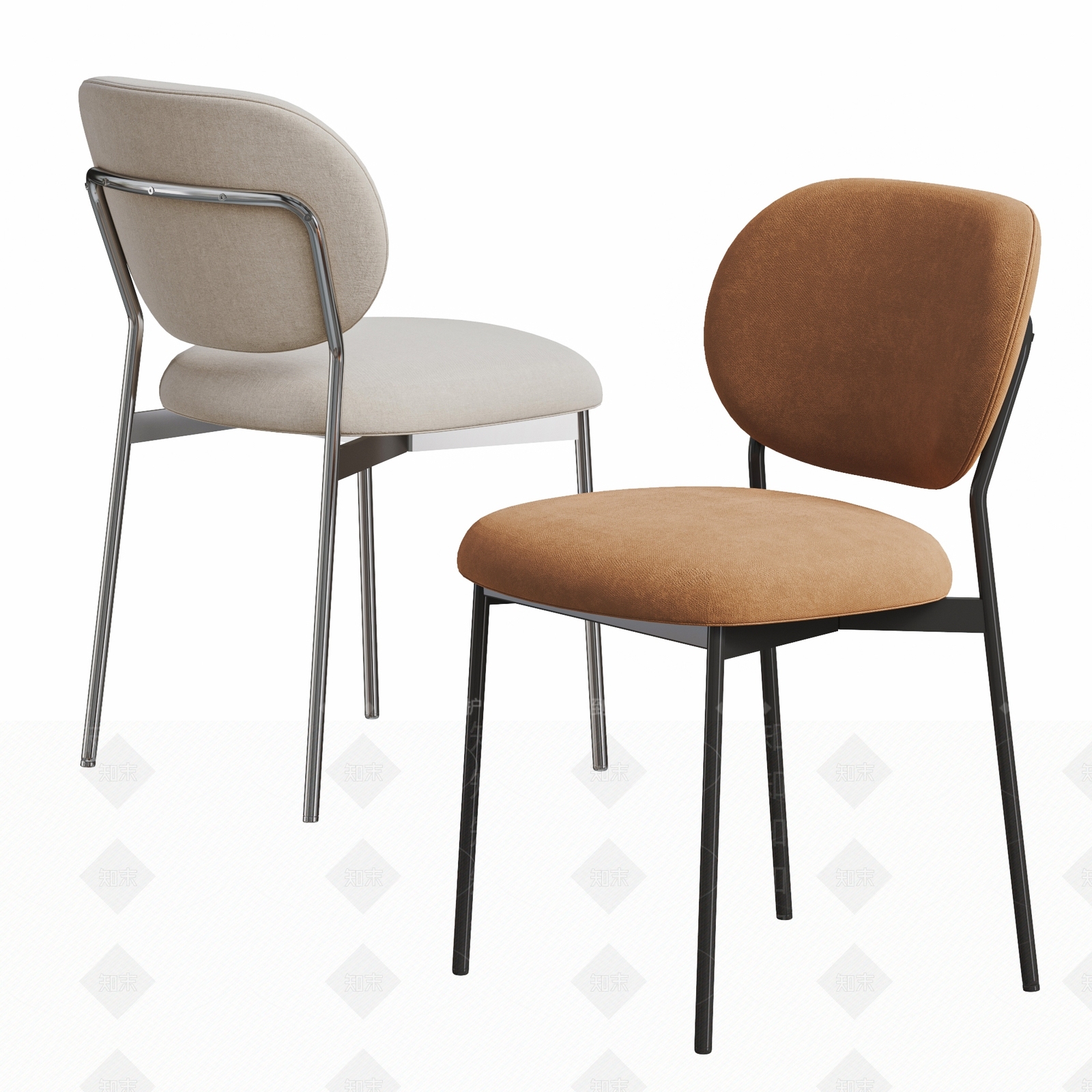 现代奶油餐椅SU模型下载【ID:1199665026】