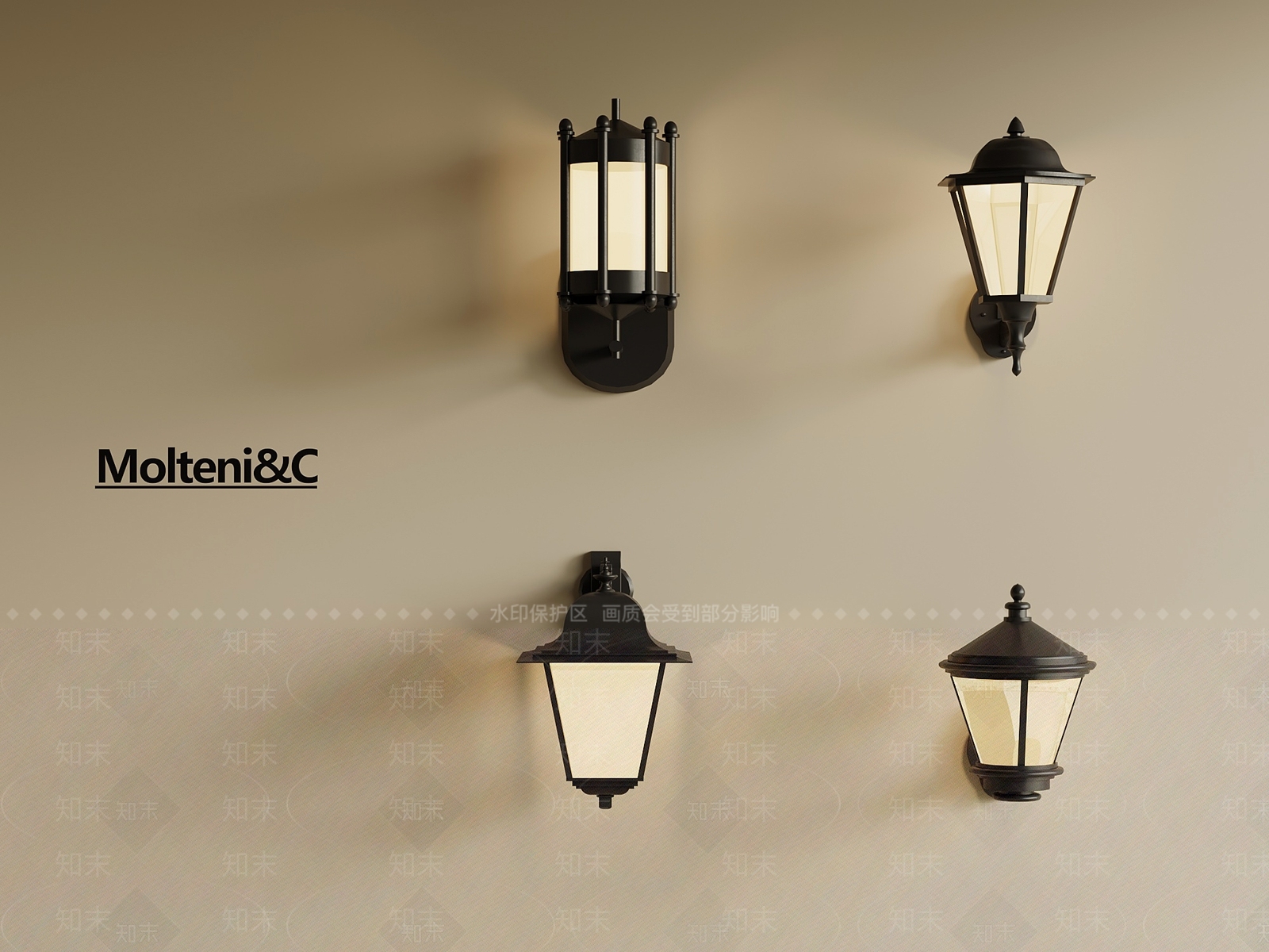 欧式壁灯SU模型下载【ID:1199665838】