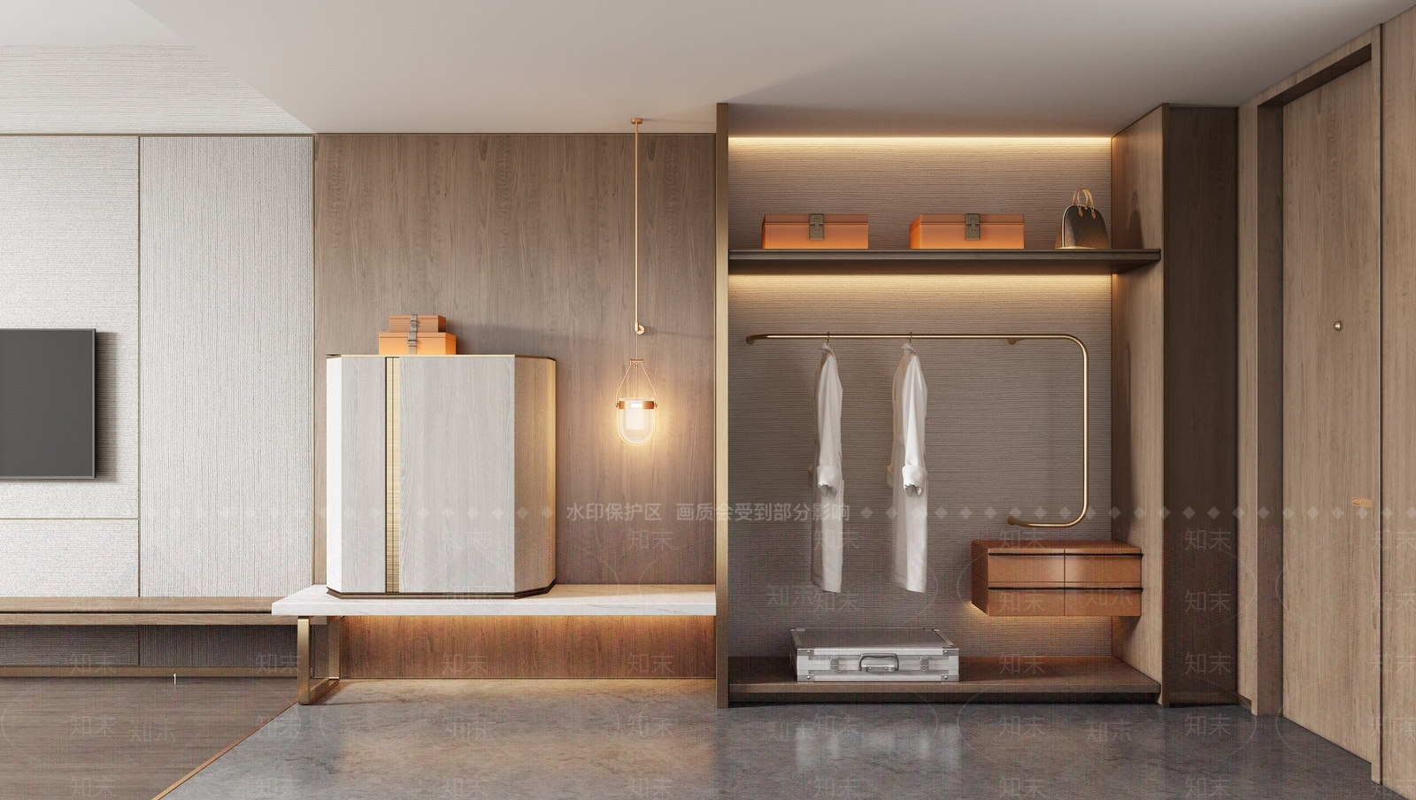 现代轻奢酒店客房3D模型下载【ID:1199666658】