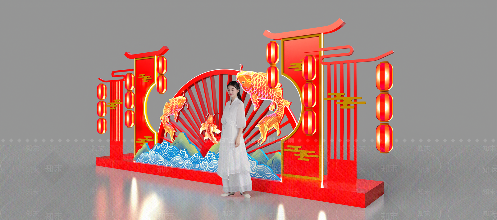 新中式中式艺术装置SU模型下载【ID:1199670318】