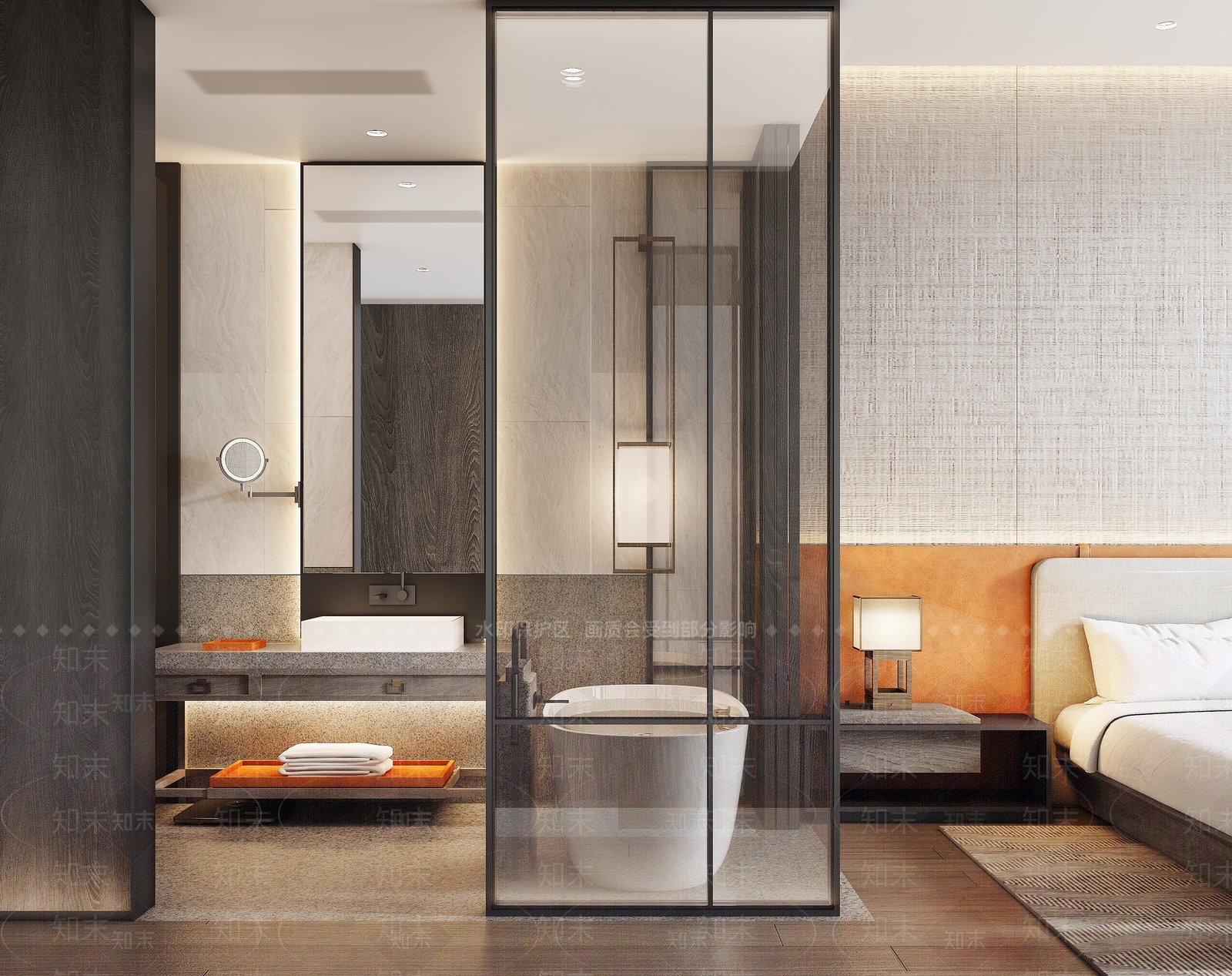 现代轻奢酒店客房SU模型下载【ID:1199670295】