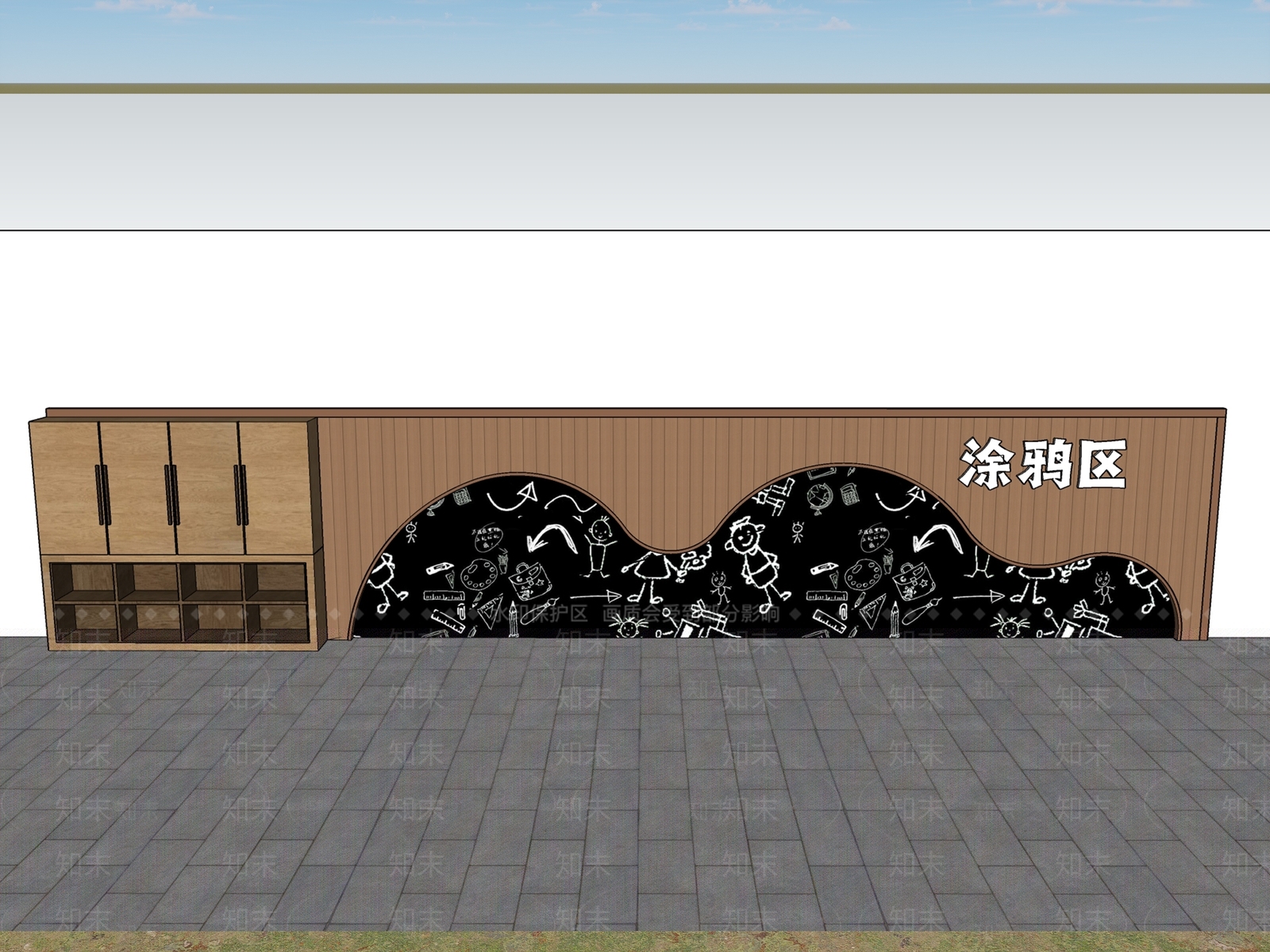 法式日式儿童游乐空间SU模型下载【ID:1199671142】