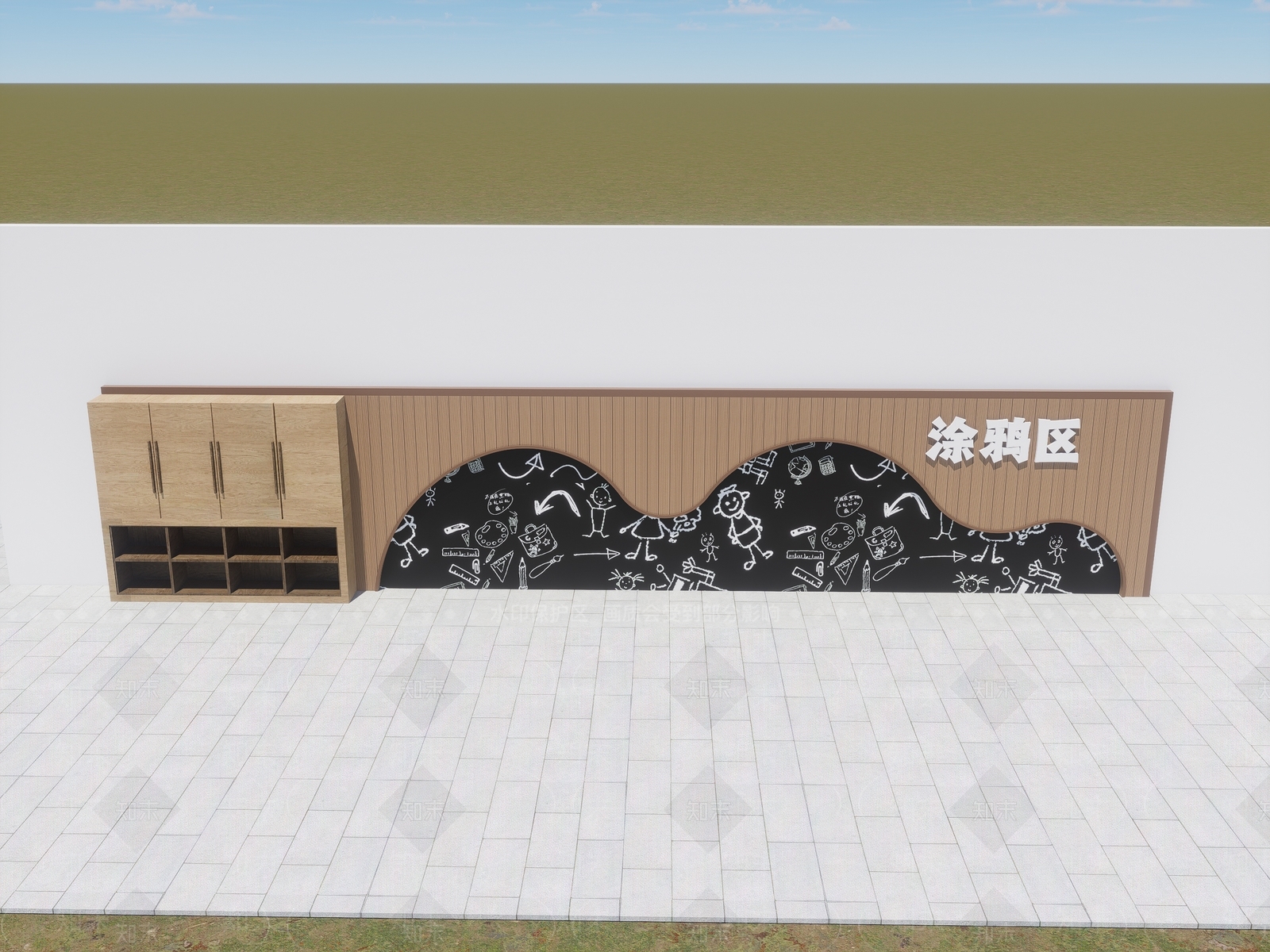 法式日式儿童游乐空间SU模型下载【ID:1199671142】