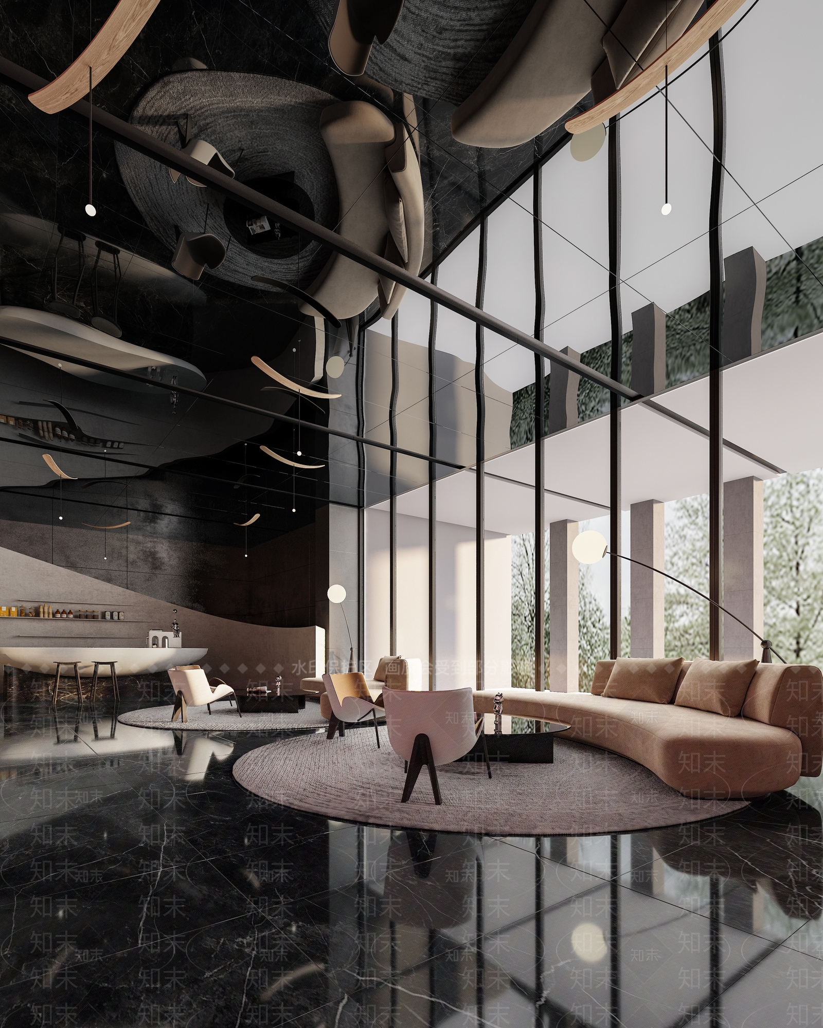 【3D悬赏模型】共生形态设计现代风格售楼处3D模型下载【ID:1201611013】