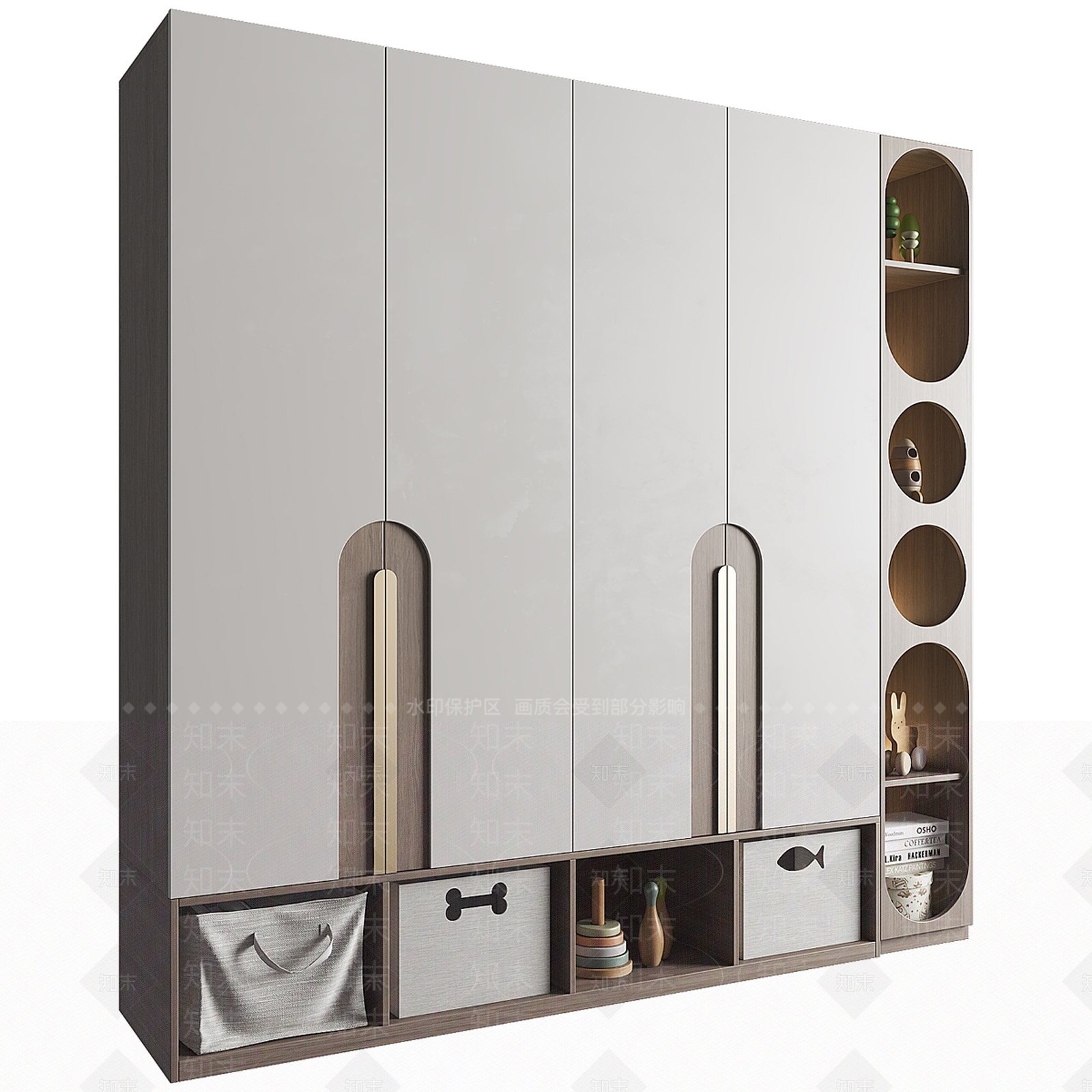 现代意式衣柜3D模型下载【ID:1199675811】