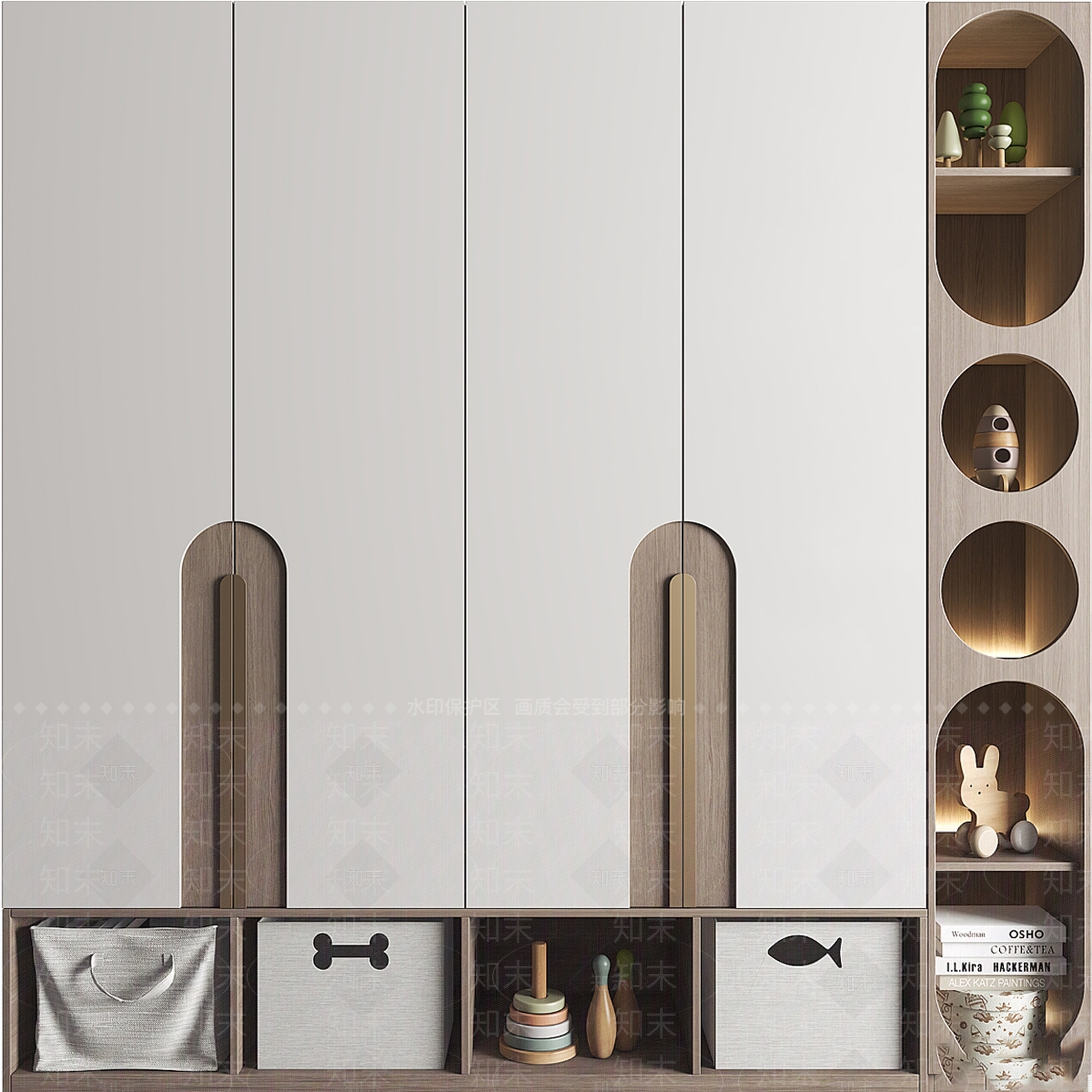 现代意式衣柜3D模型下载【ID:1199675811】