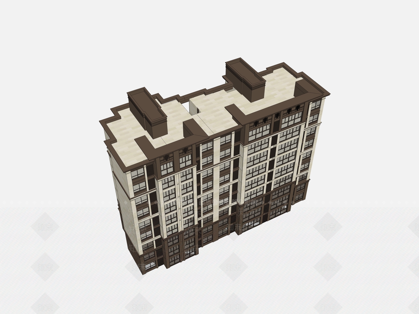 新中式中式多层住宅SU模型下载【ID:1199676796】