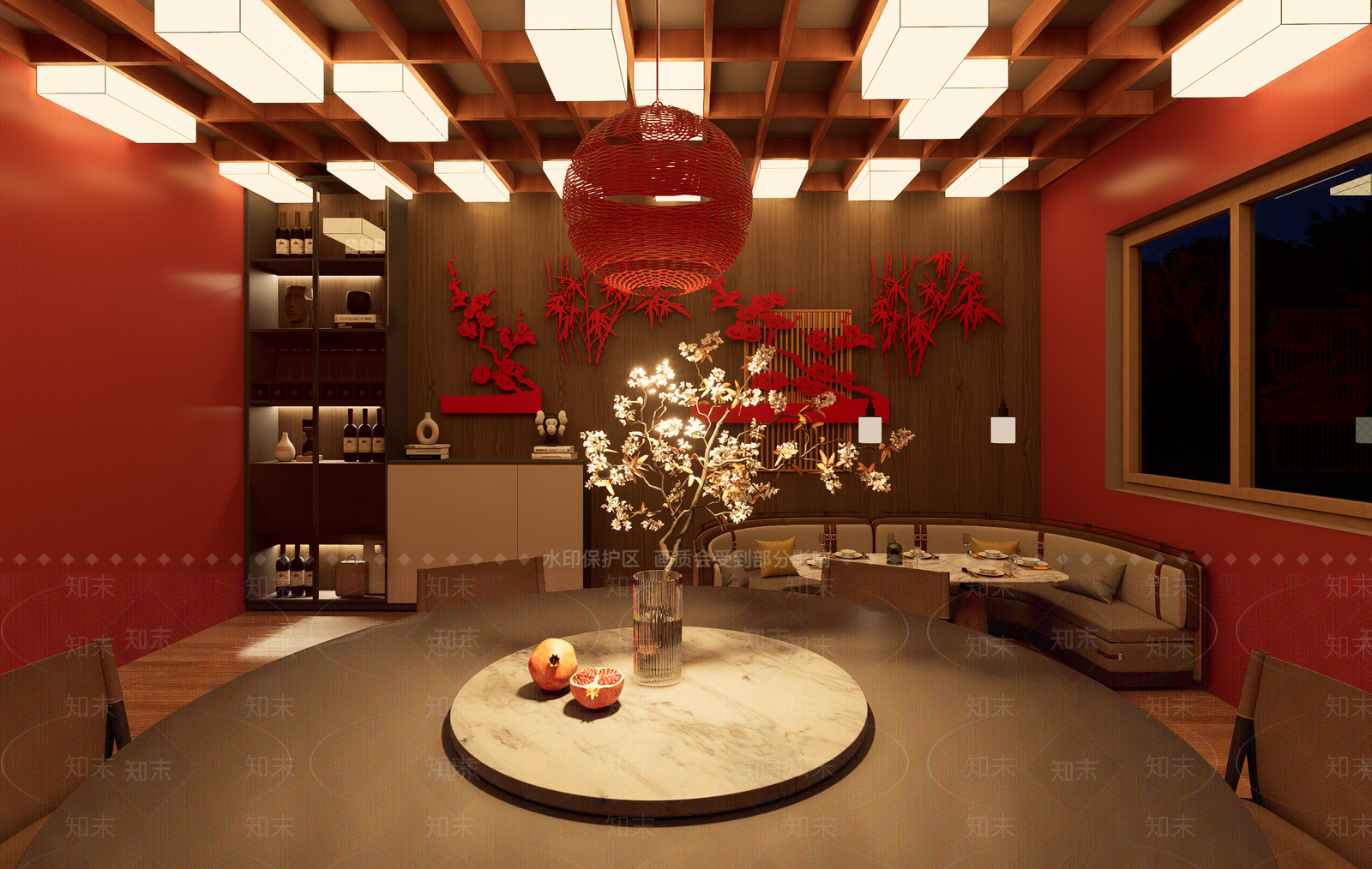 新中式现代包厢SU模型下载【ID:1199678023】