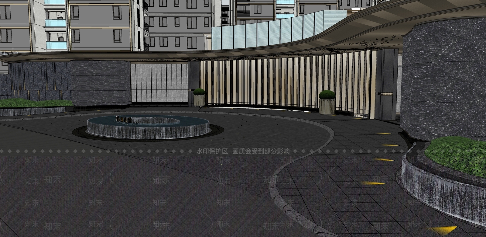 现代入口大门SU模型下载【ID:1199679148】
