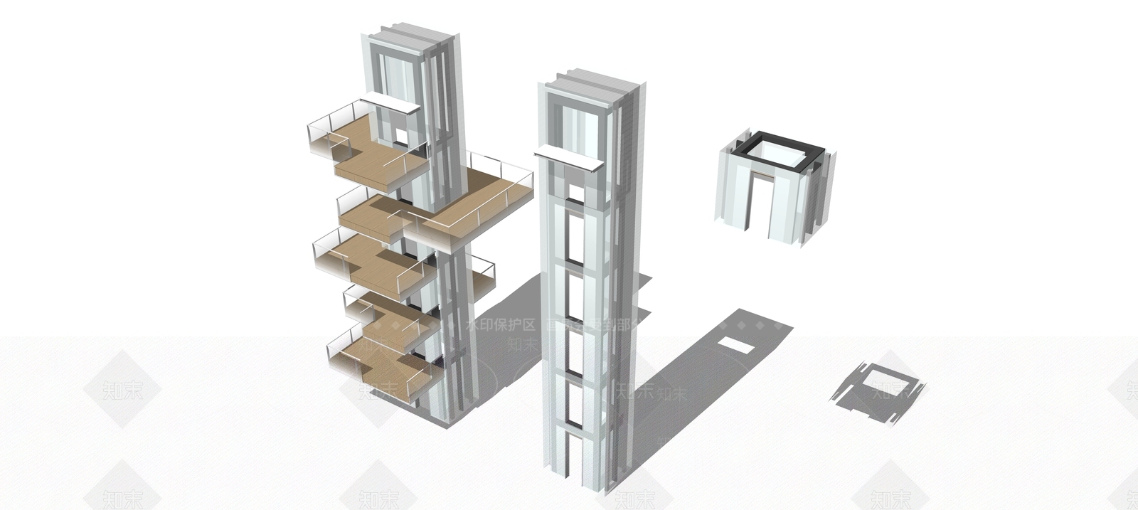 现代观光电梯SU模型下载【ID:1199680454】