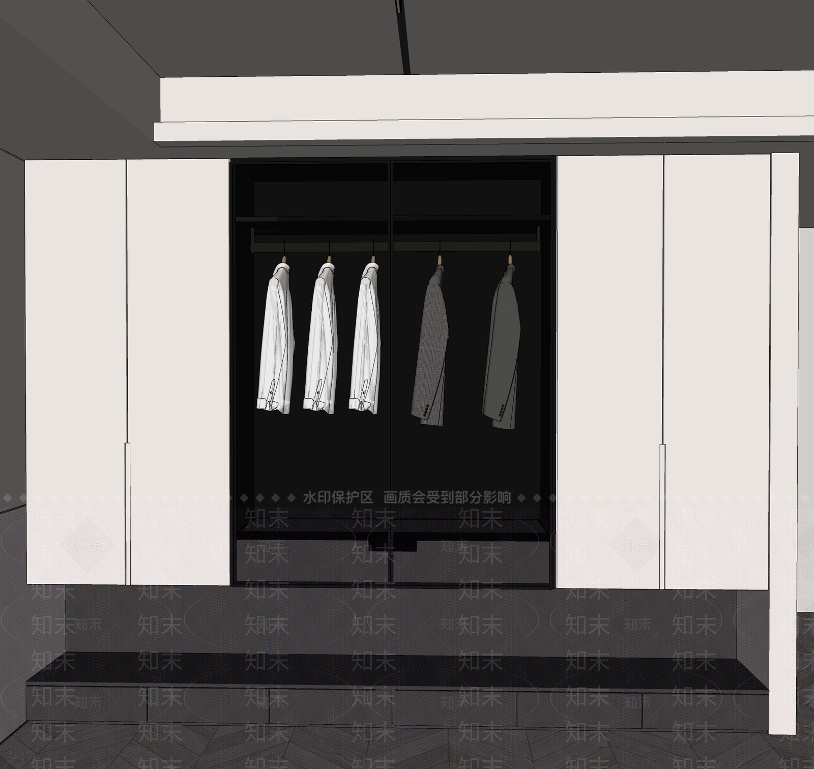 现代简约衣柜SU模型下载【ID:1199680737】
