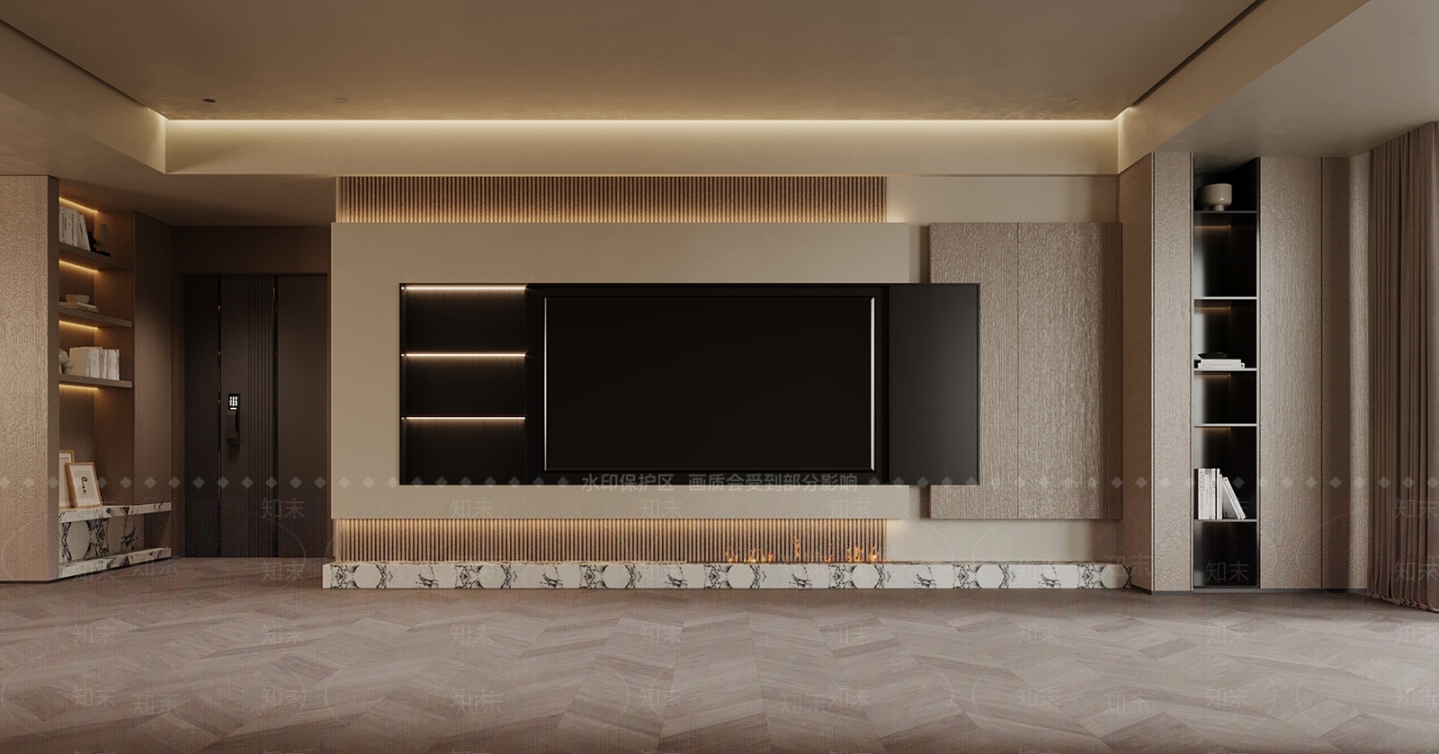 现代背景墙SU模型下载【ID:1199684098】
