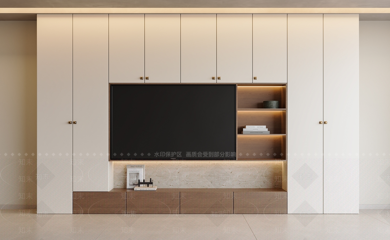 现代中古电视柜SU模型下载【ID:1199684192】