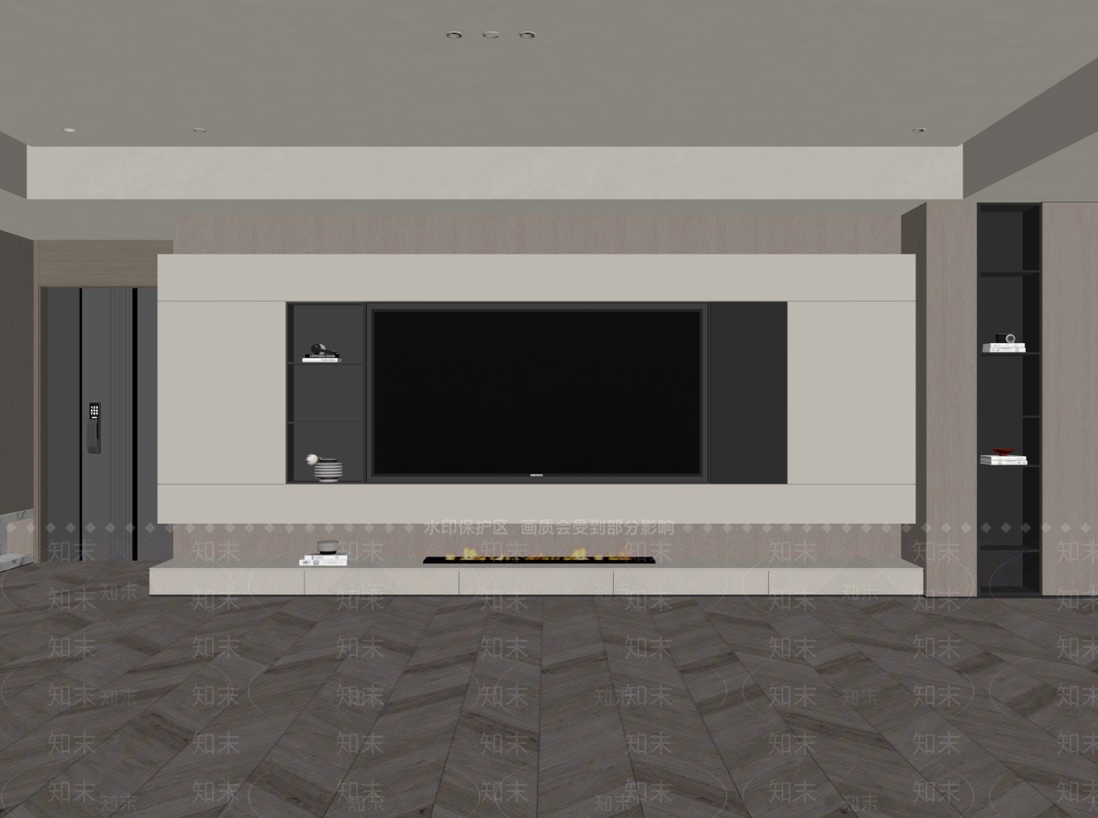 现代背景墙SU模型下载【ID:1199684409】