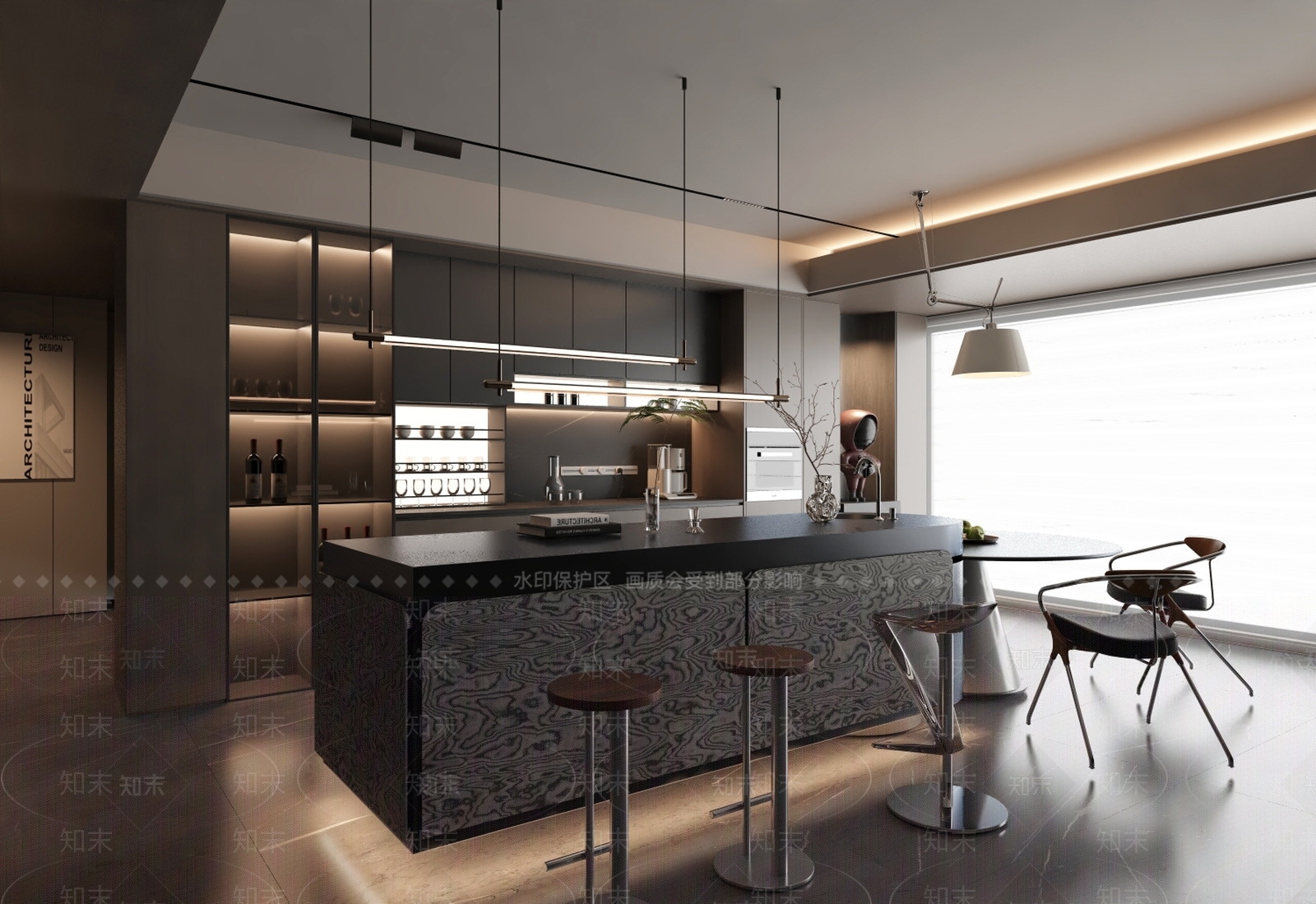 意式家居餐厅3D模型下载【ID:1199684446】