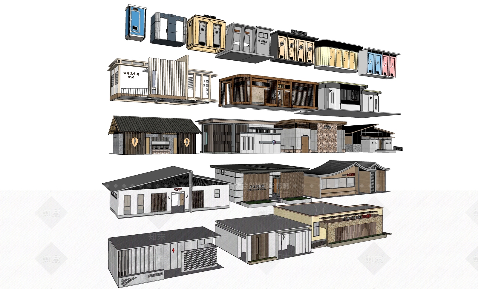 新中式小公建SU模型下载【ID:1199685644】