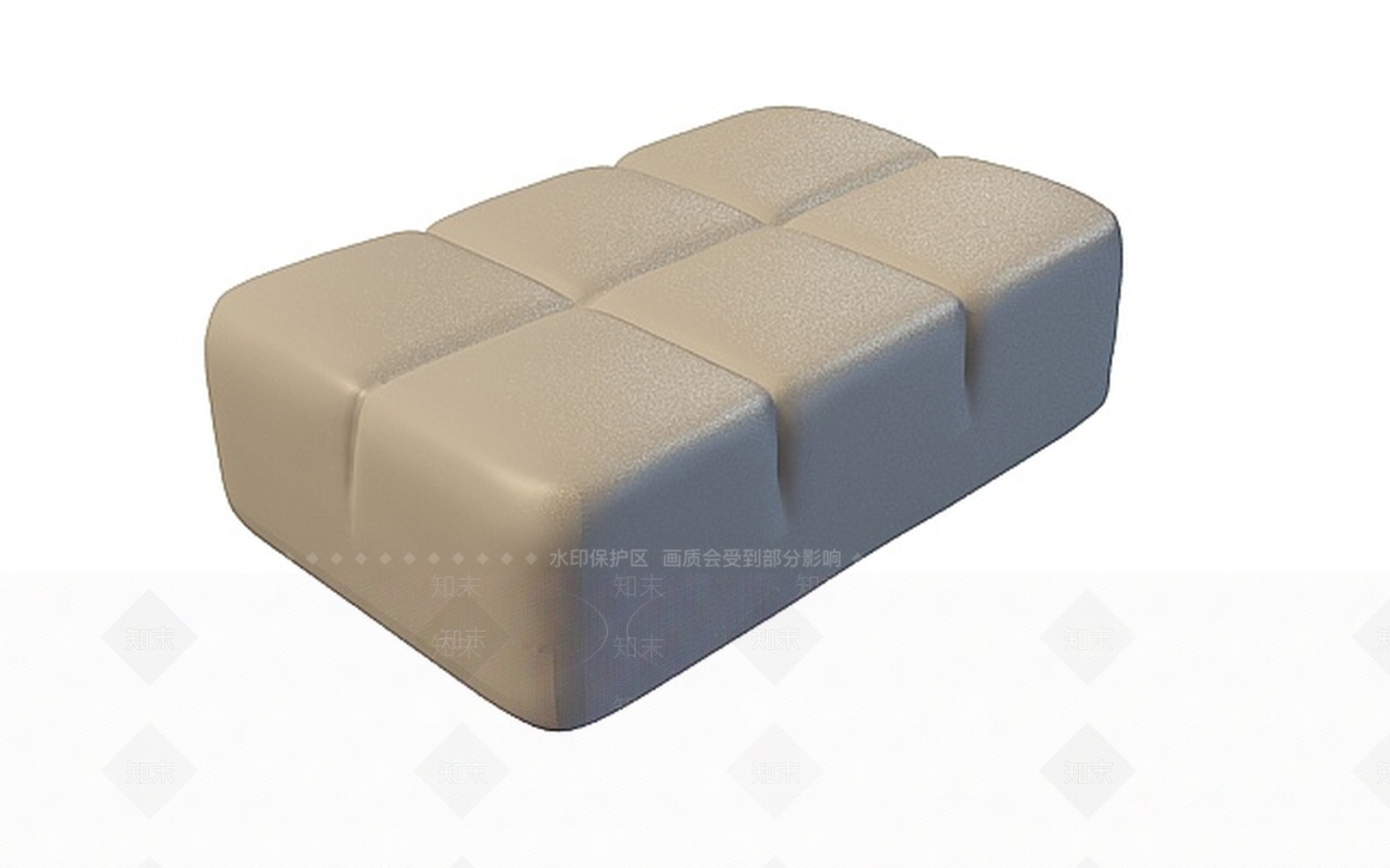 现代包面沙发方凳3D模型下载【ID:1199689222】