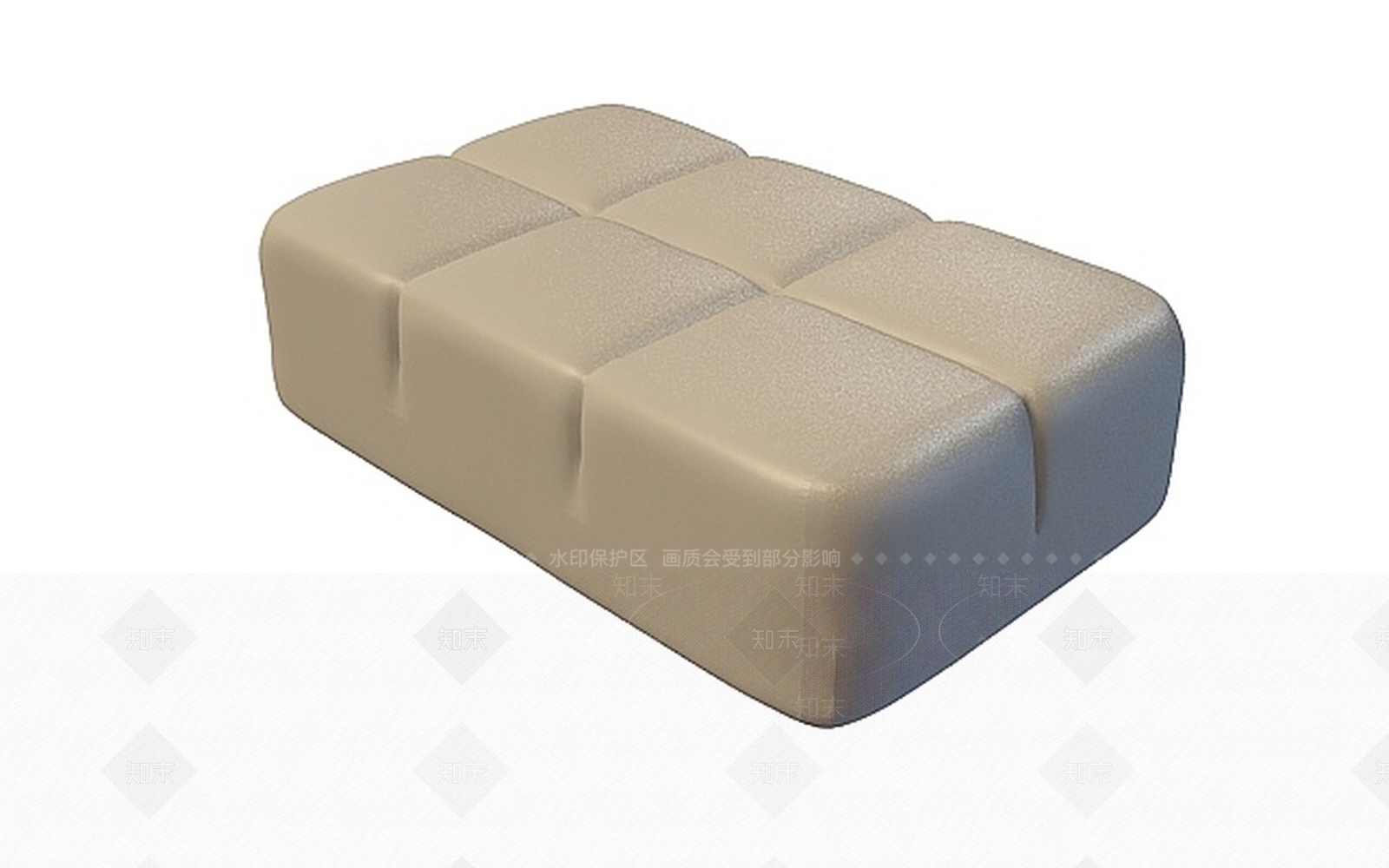 现代包面沙发方凳3D模型下载【ID:1199689222】
