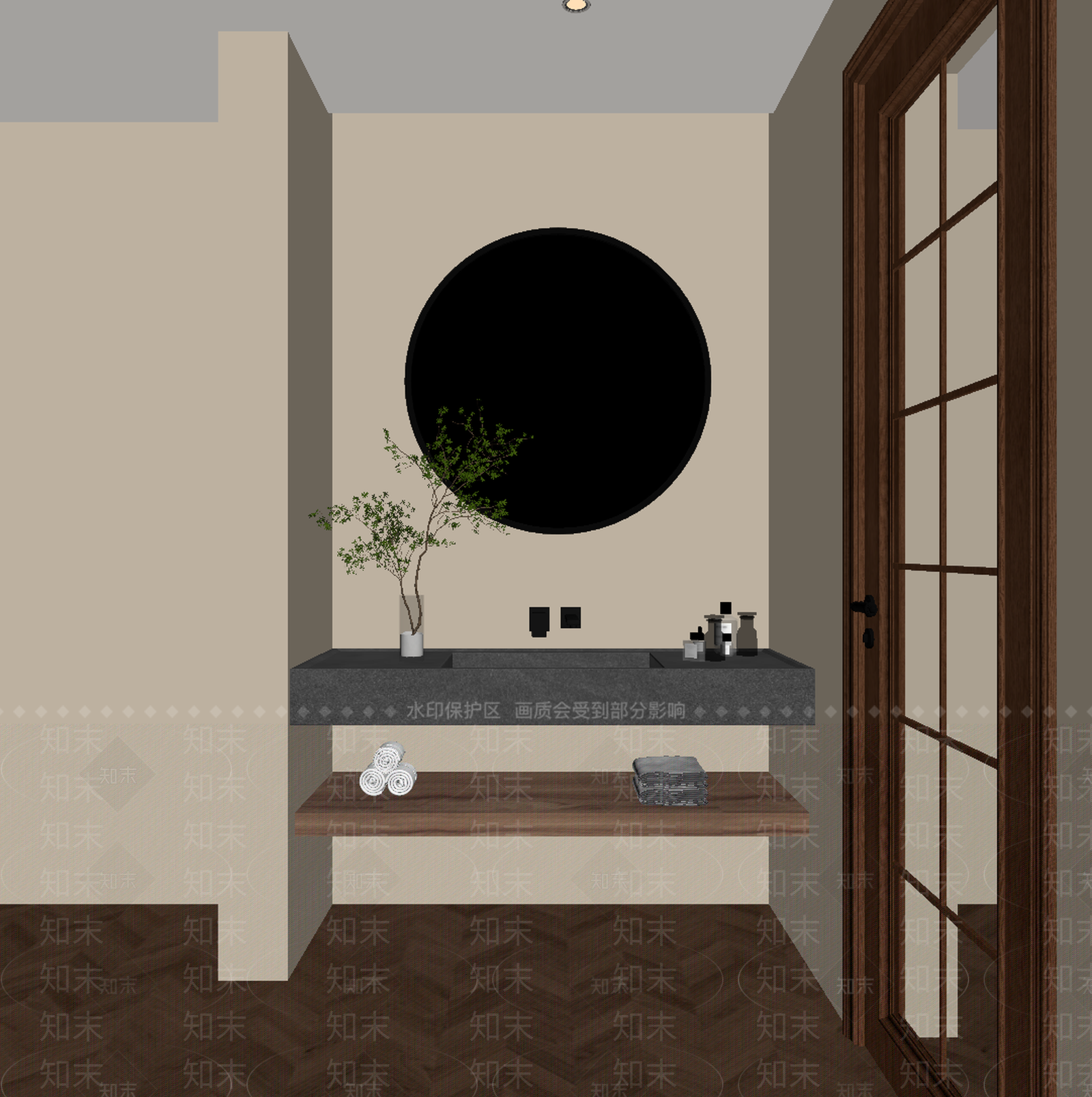 现代浴室柜SU模型下载【ID:1199690060】
