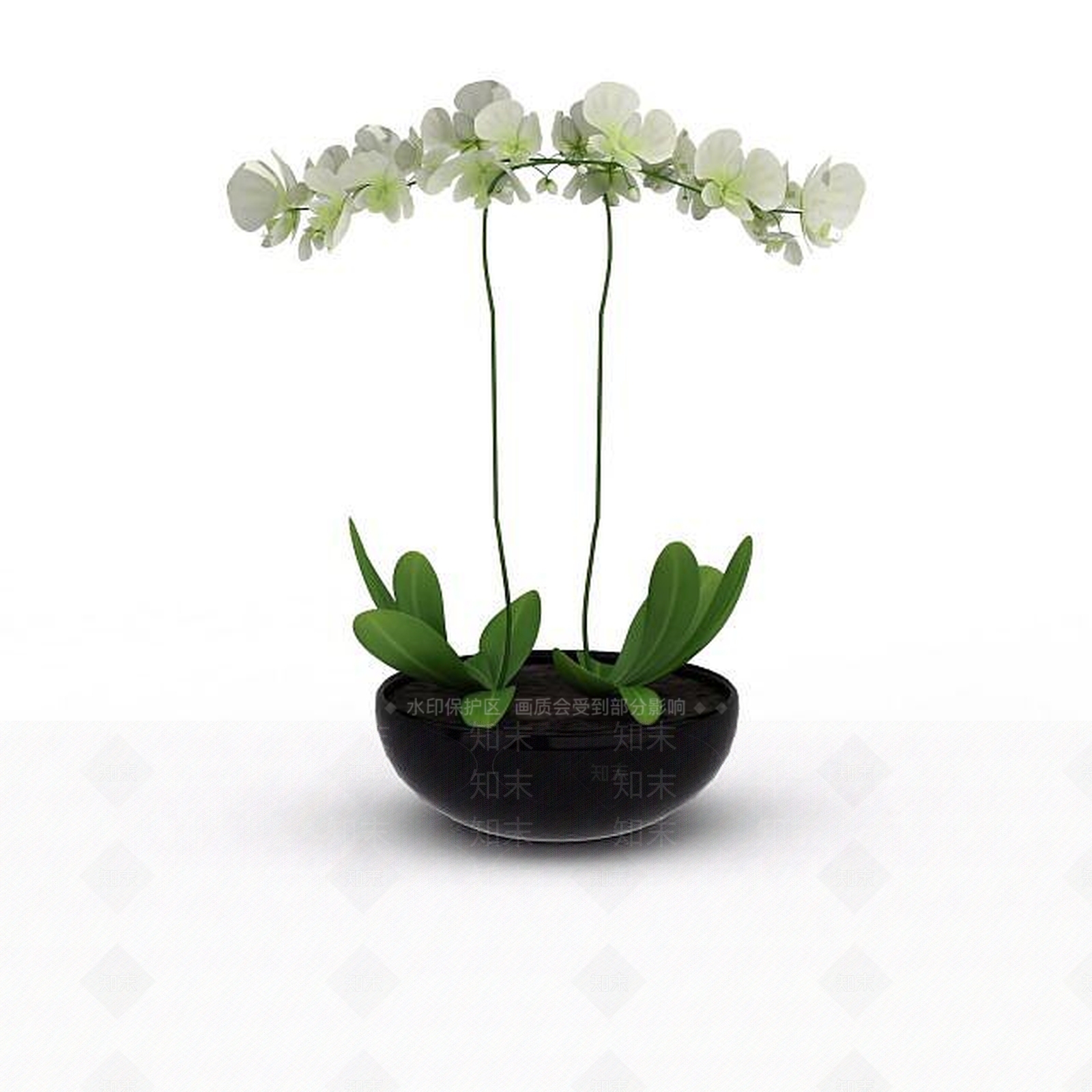 现代精美黑色陶器花盆3D模型下载【ID:1199691754】